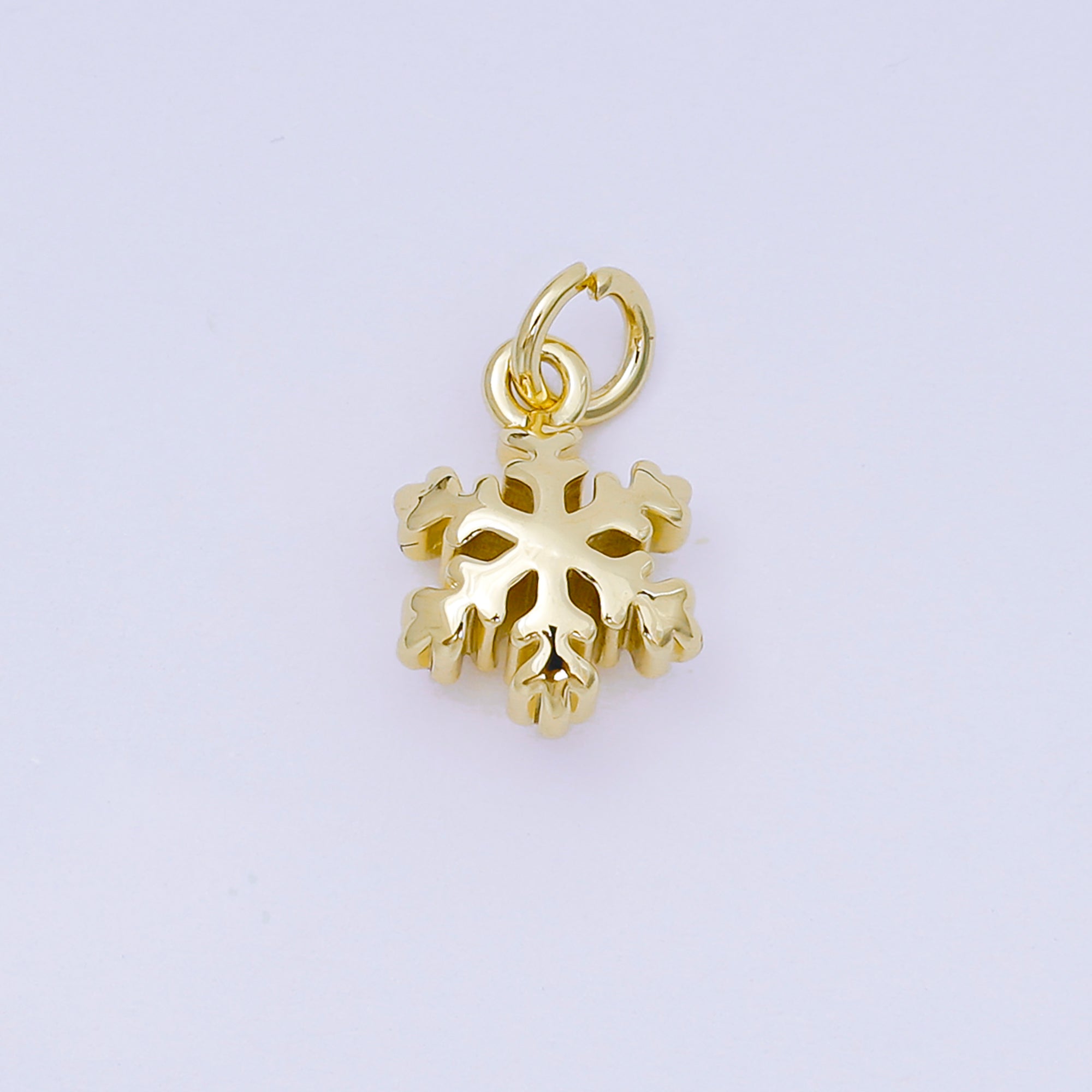 24K Gold Filled 13mm Winter Season Snow Flakes Holidays Charm | AH607