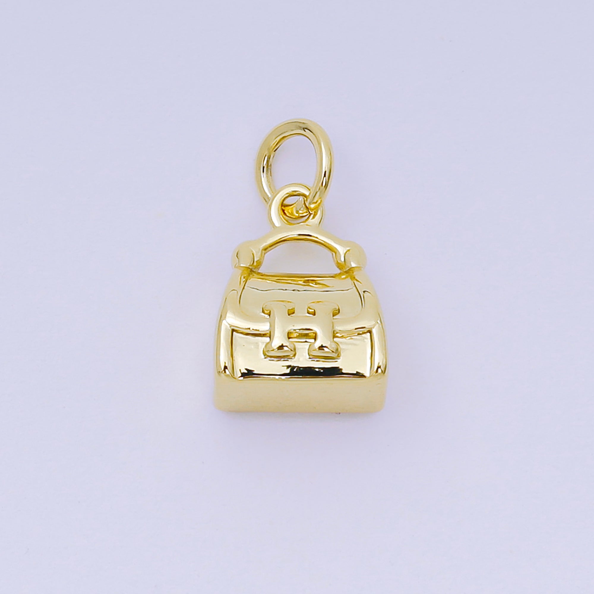 24K Gold Filled 11mm Casual Handbag Bag Purse Dainty Charm in Gold & Silver | AH-612