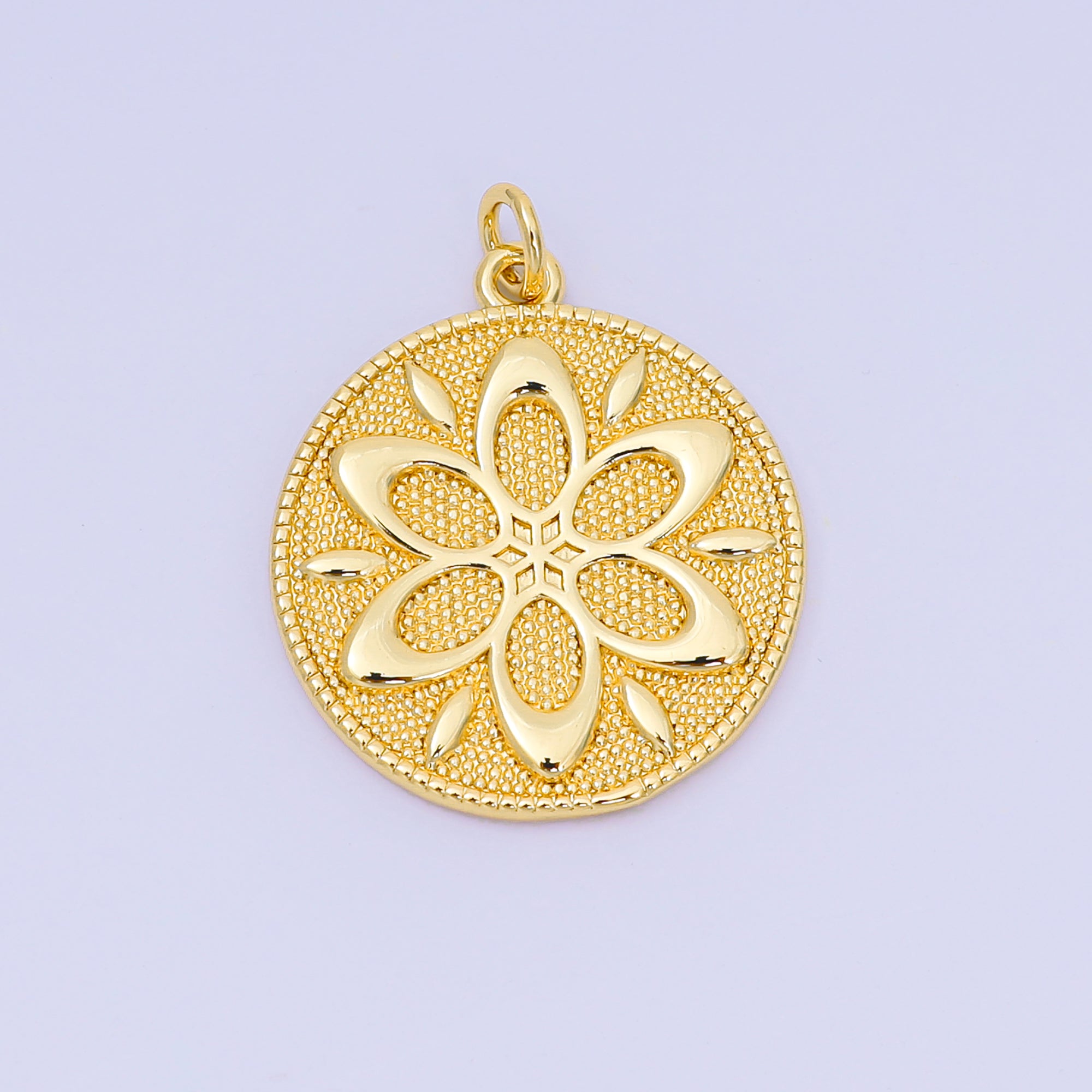 24K Gold Filled 24mm Sun Lotus Flower Charm | AH-647