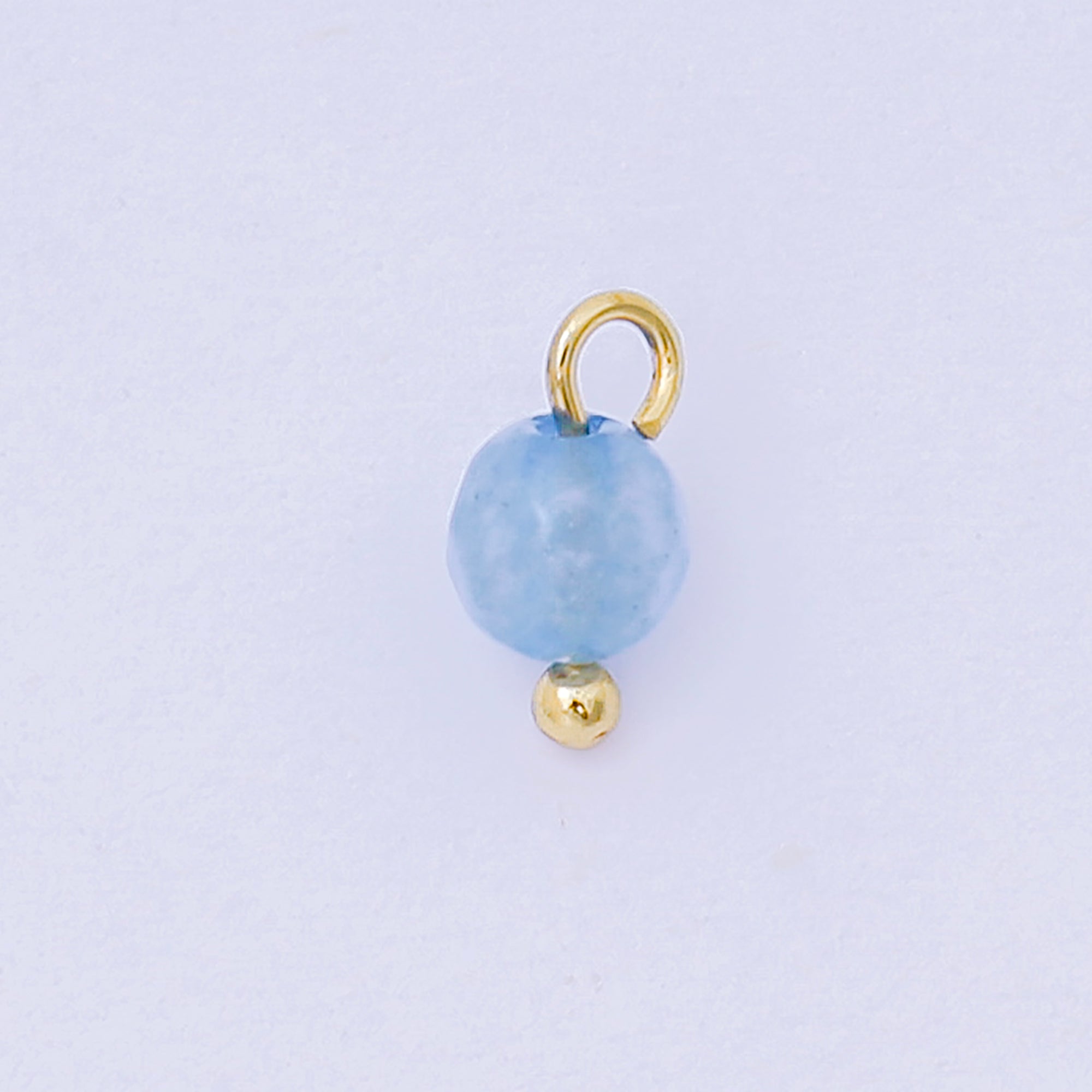 24K Gold Filled 8mm Acrylic Art Simple Round Charm in Blue & Green | AH-655