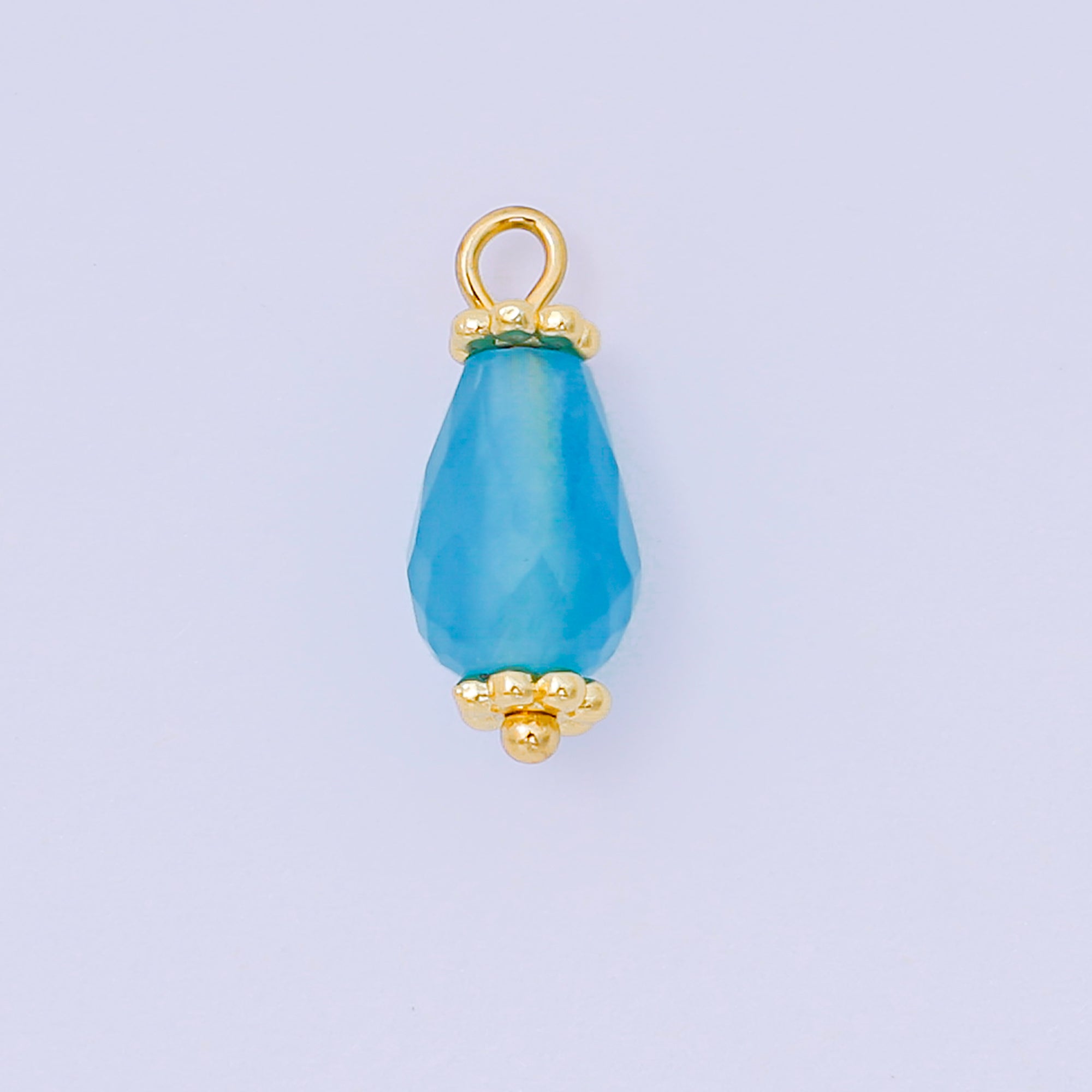 24K Gold Filled 15.5mm Acrylic Art Pastel Paradise Teardrop Charm in Pink, Blue, & Green | AH-657 AH-658