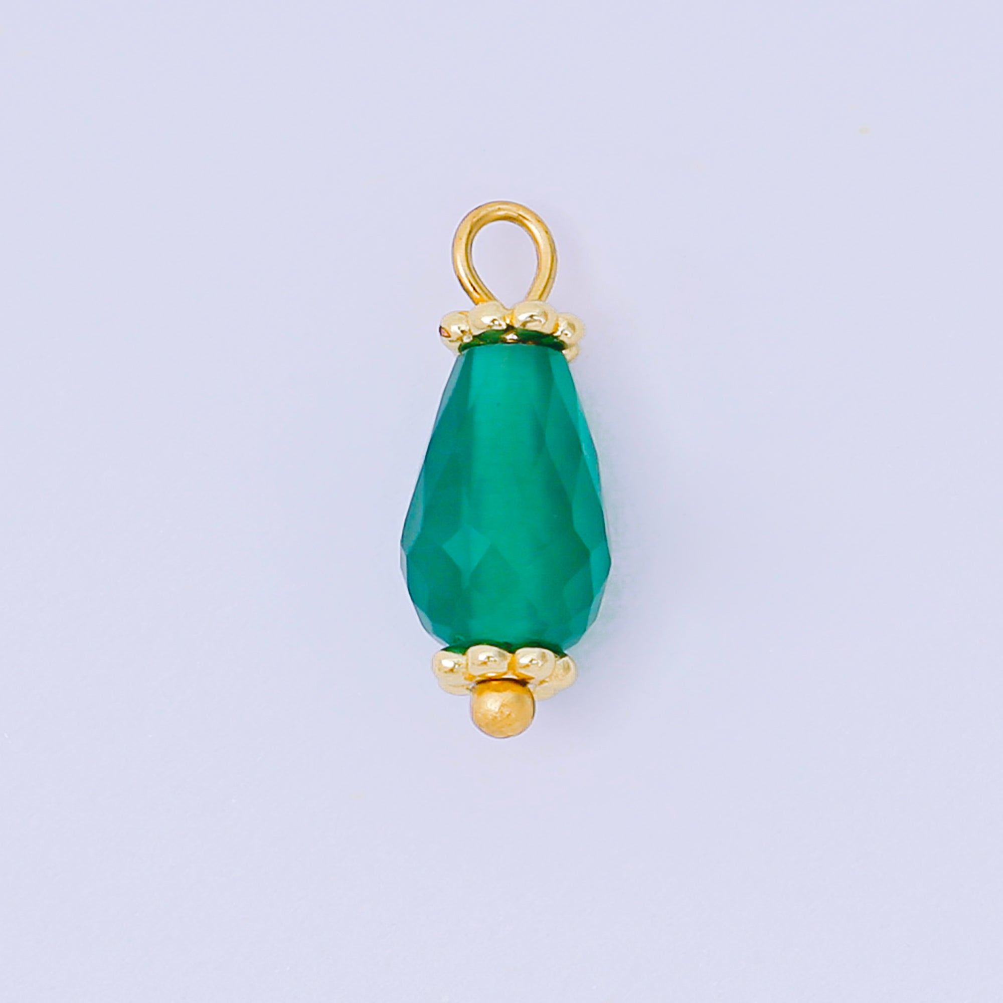 24K Gold Filled 15.5mm Acrylic Art Pastel Paradise Teardrop Charm in Pink, Blue, & Green | AH-657 AH-658