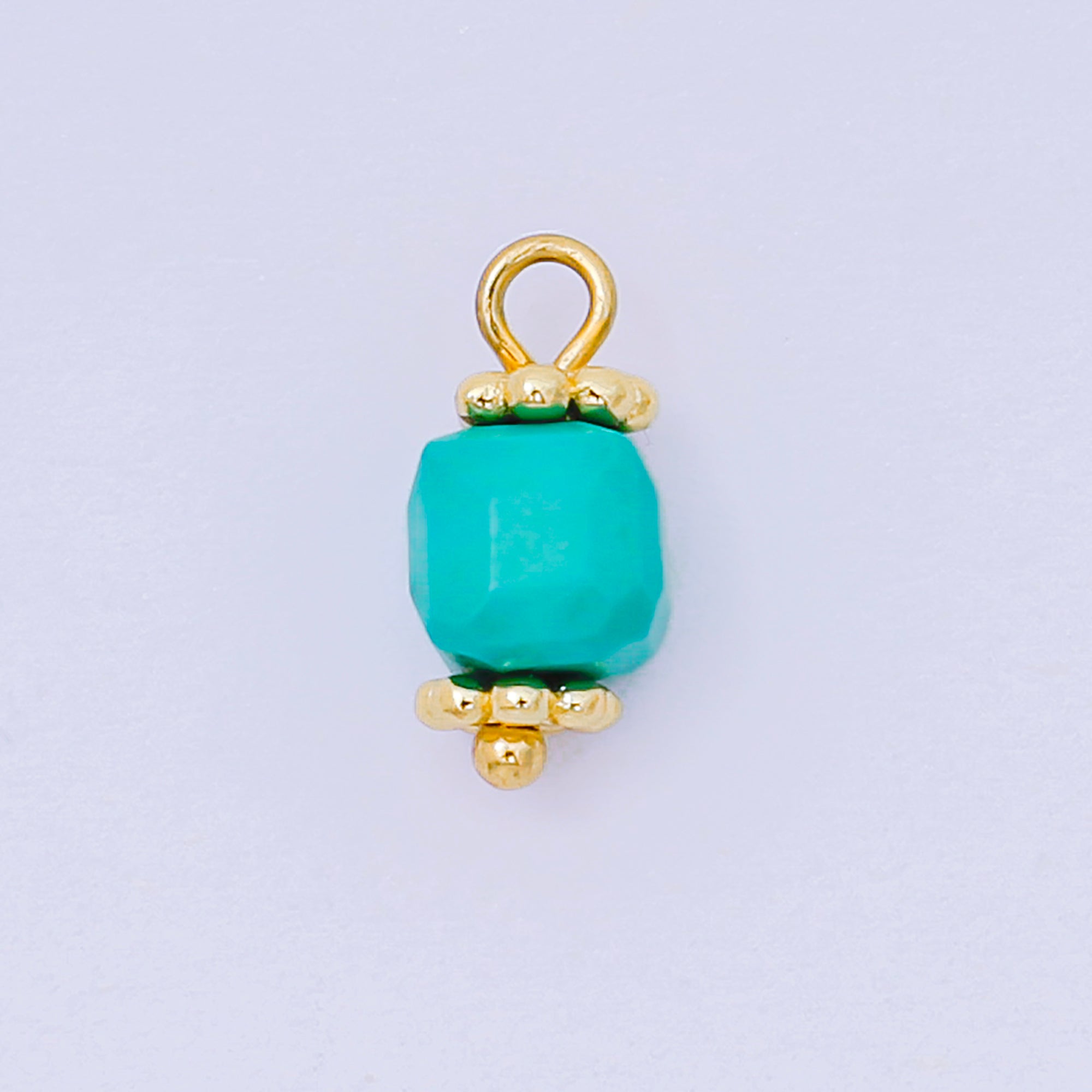 24K Gold Filled 11mm Acrylic Art Candy Tropical Round Charm in Teal, Pink, & Orange | AH-661 AH-662