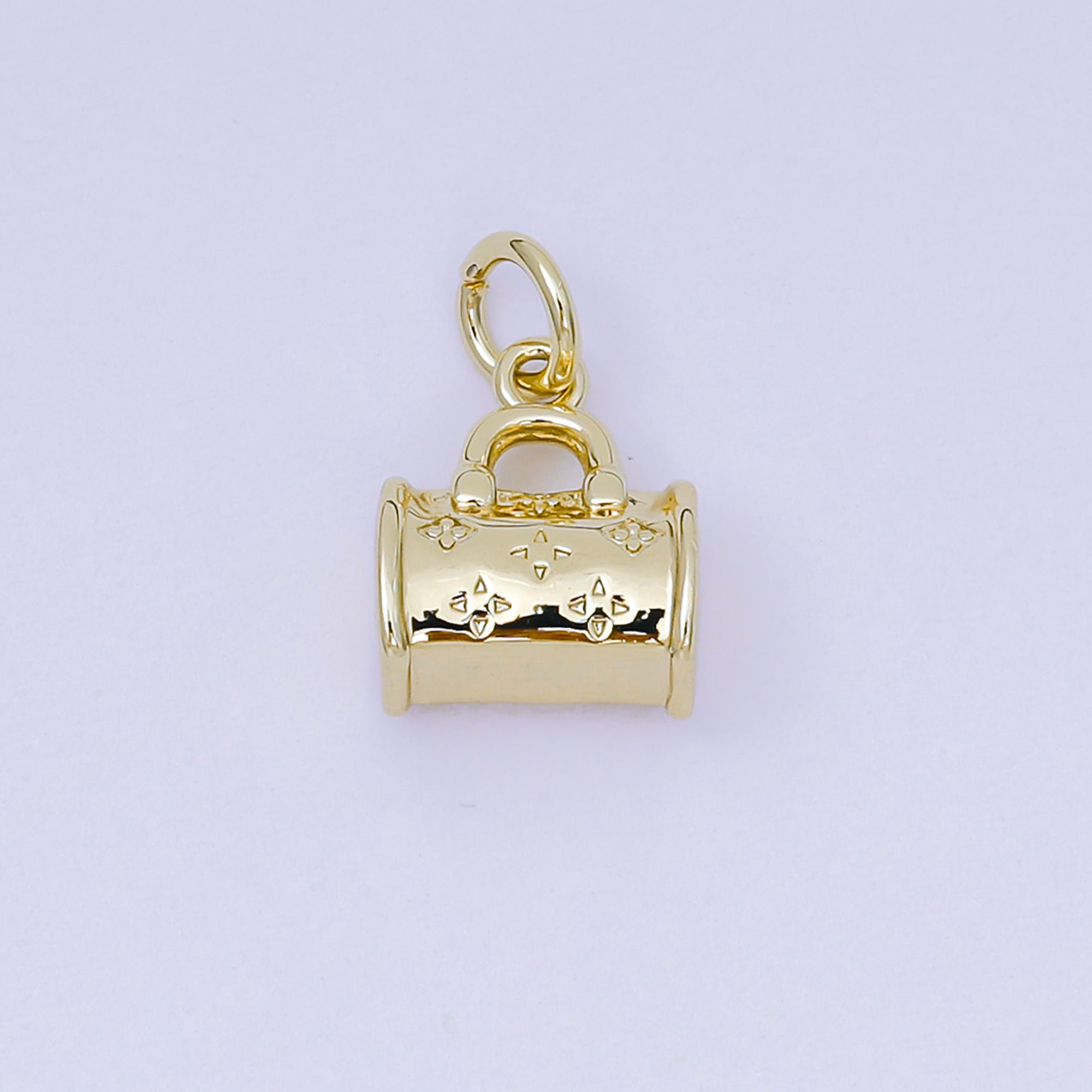 24K Gold Filled 11mm Fancy Handbag Dainty Bag Charm in Gold & Silver | AH-665