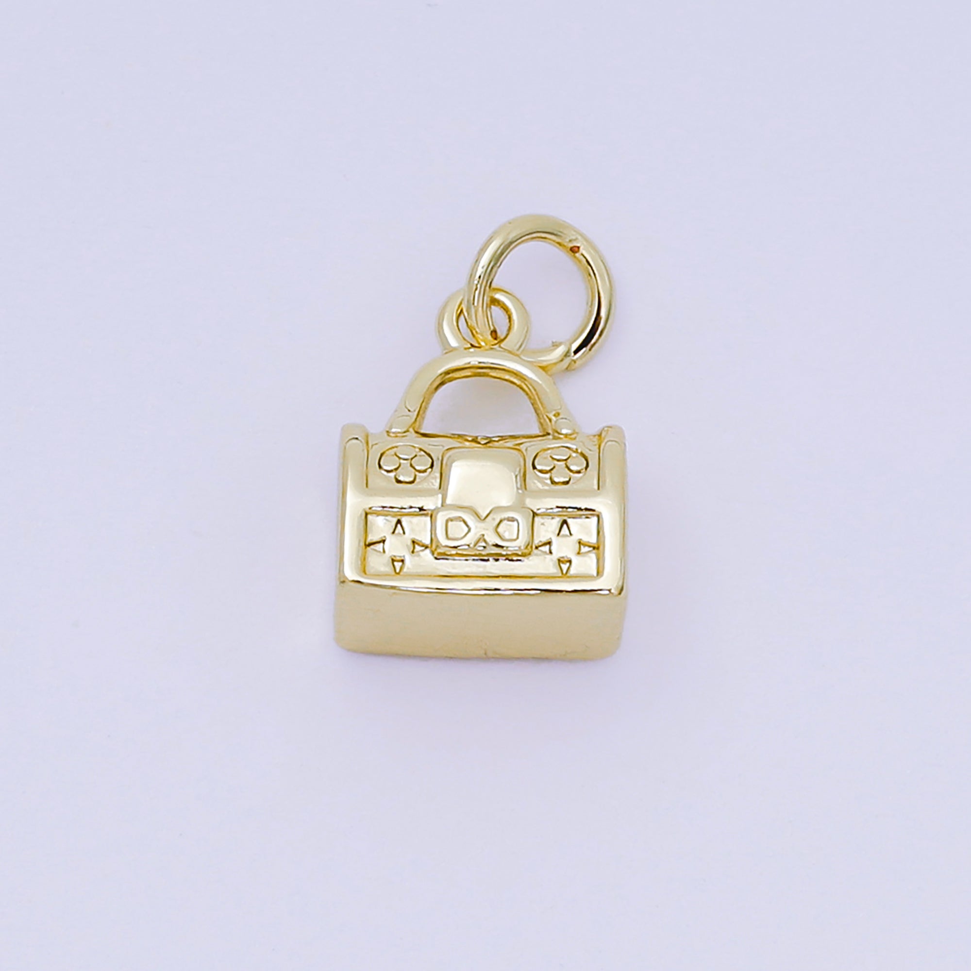 24K Gold Filled 11mm Daisy Floral Handbag Charm Purse in Gold & Silver | AH-667