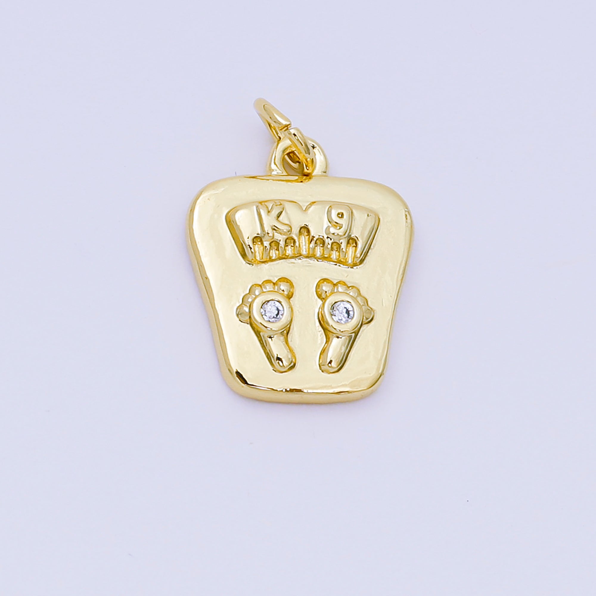 24K Gold Filled 15mm Micro Paved CZ Body Scale Charm in Gold & Silver | AH-668