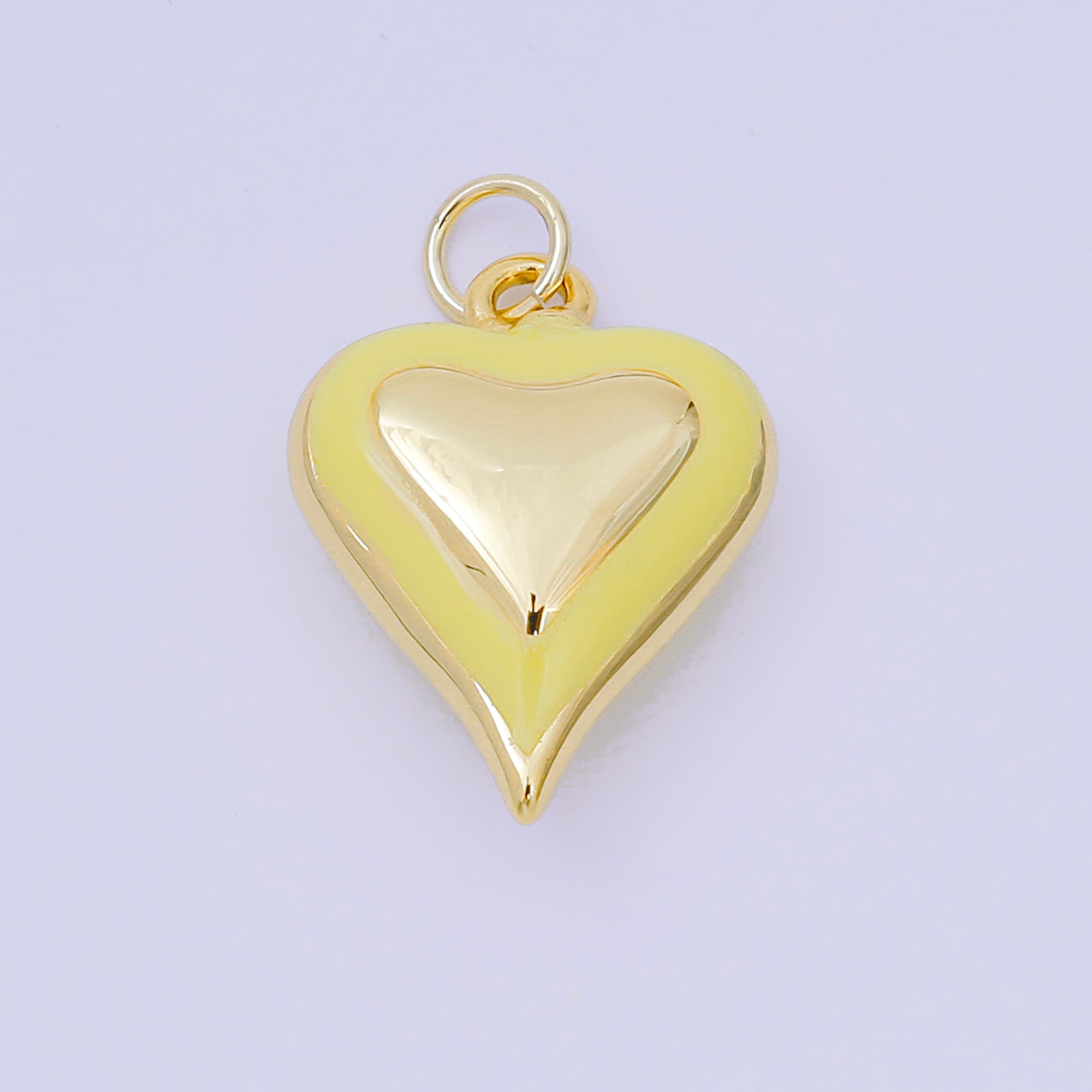 24K Gold Filled 20mm Enamel Art Love Shades of Heart Charm in Green, Red & Pink | AH-674 - AH-676