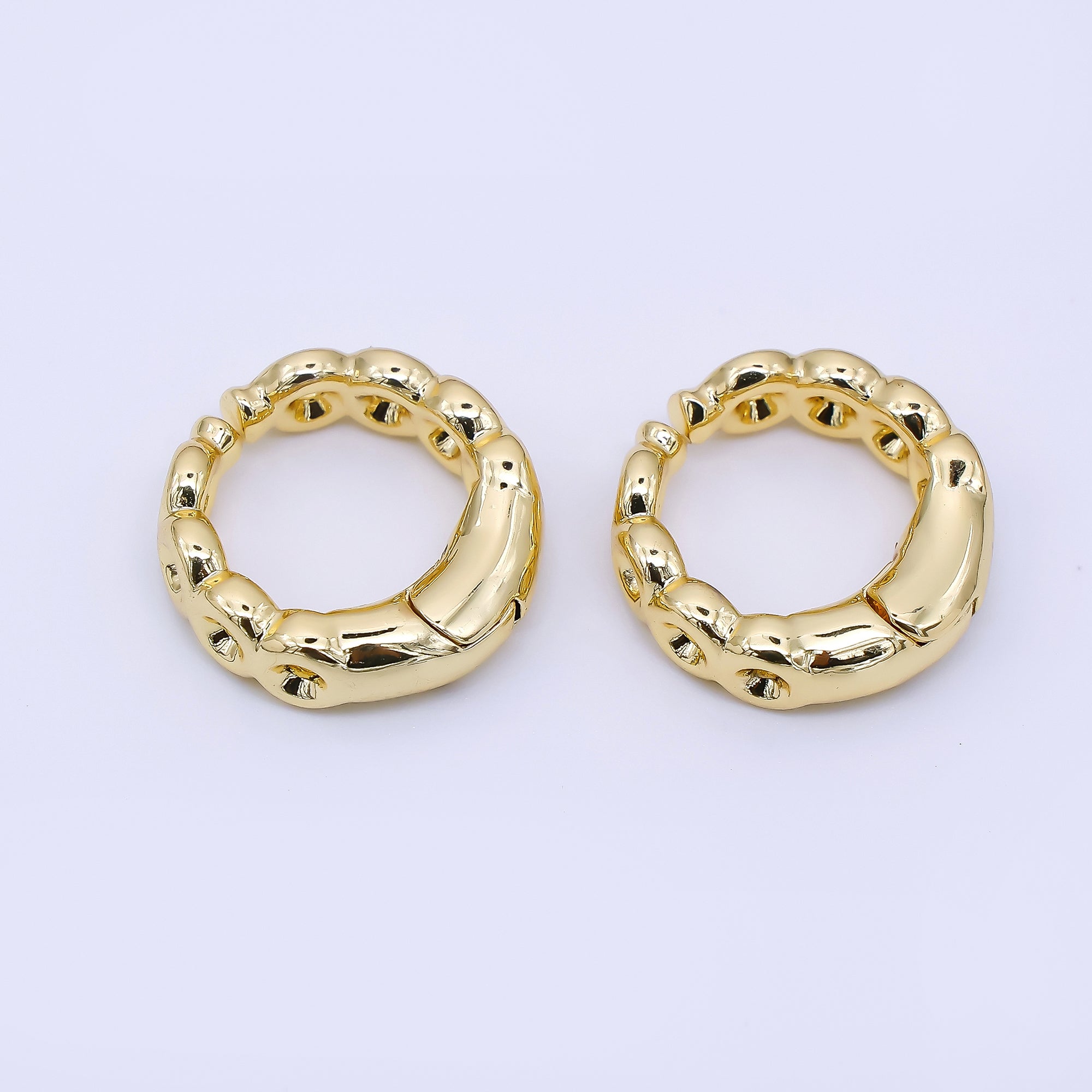 24K Gold Filled Classic Knotted Round Hoop Earrings | AI-183