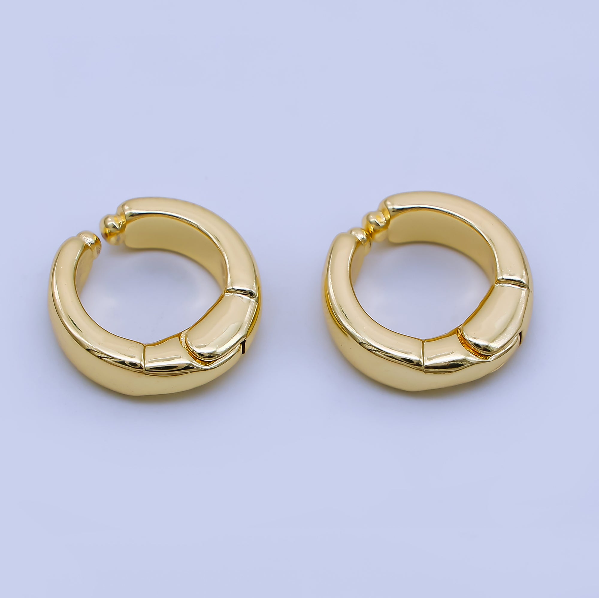 24K Gold Filled 14mm Simple Minimalist Huggie Hoop Earrings | AI187