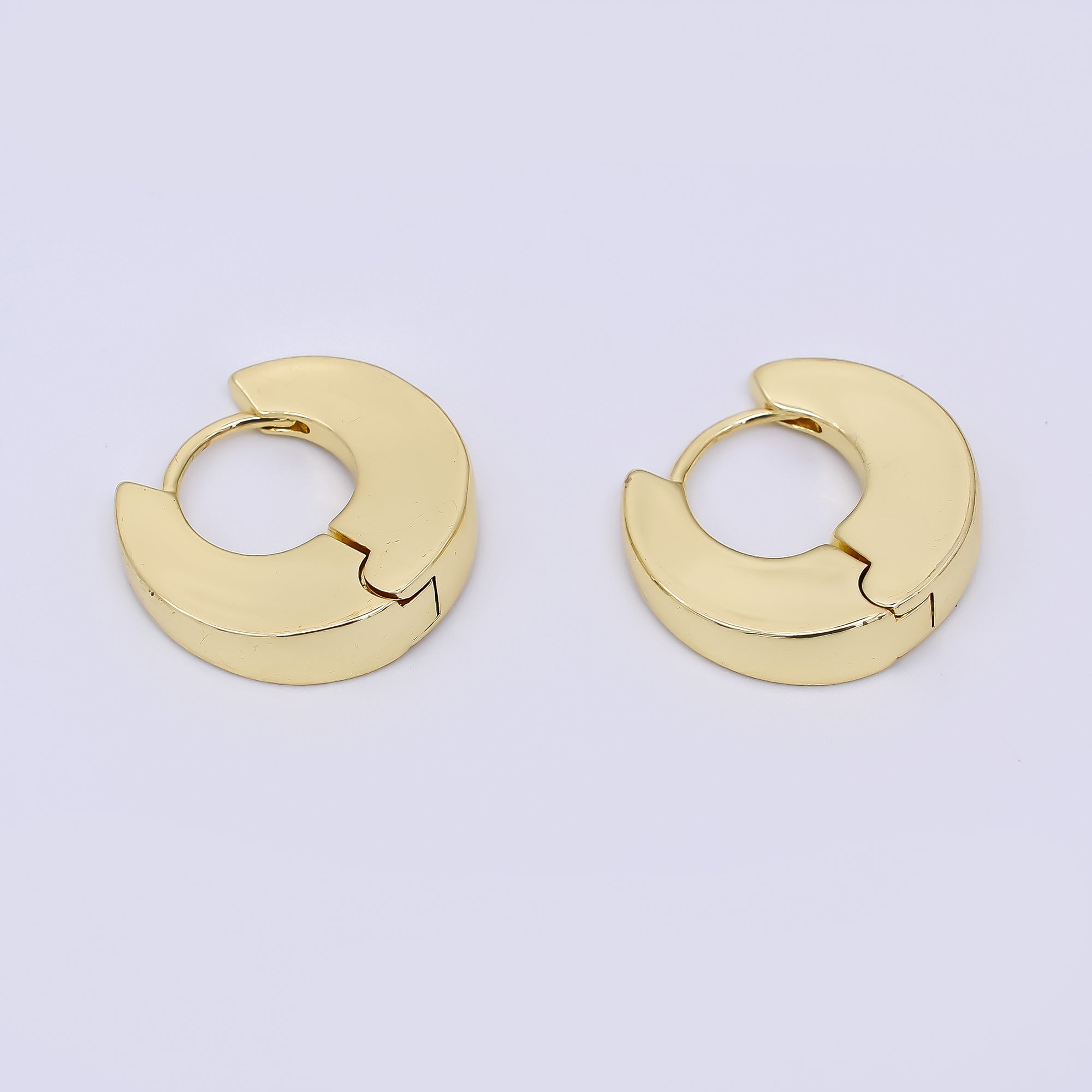 24K Gold Filled Dome Lever Back Huggie Earrings | AJ-064