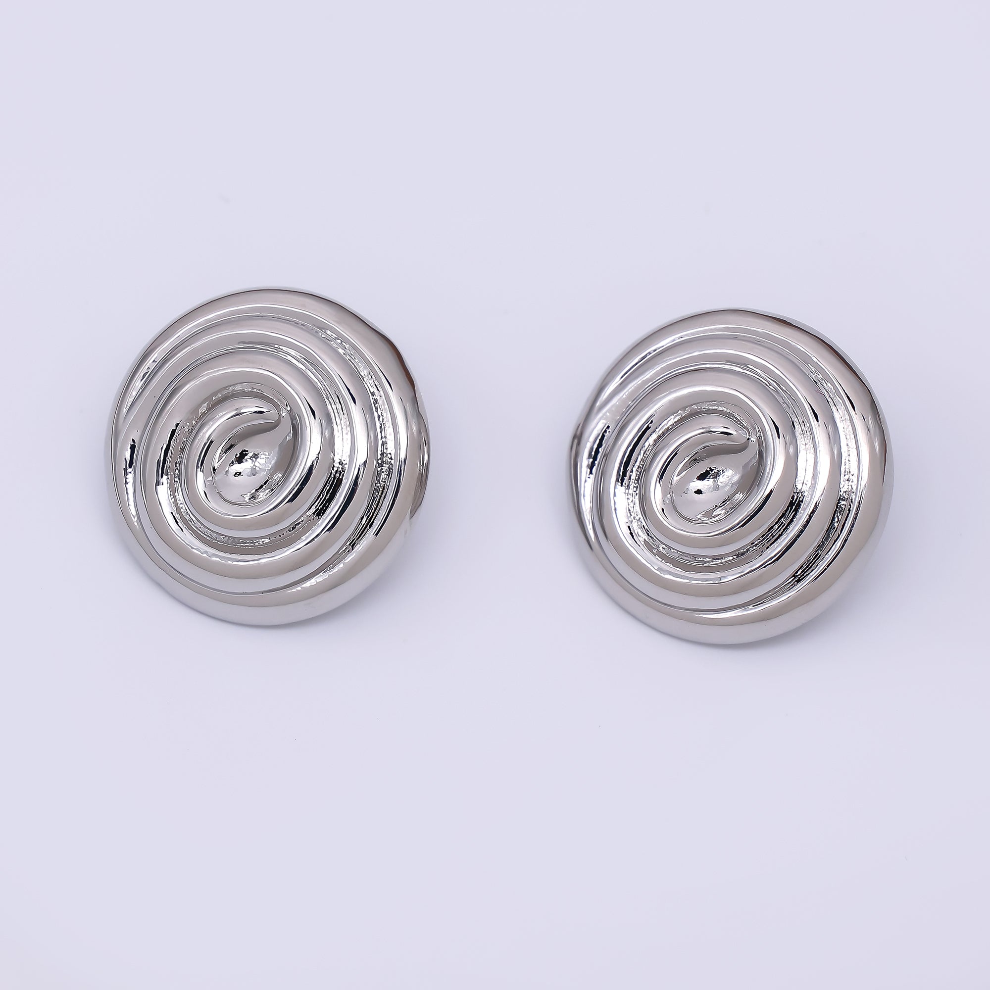 24K Gold Filled Spiral Circle Round Dainty Stud Earrings in Gold & Silver | AJ-098 AJ-099