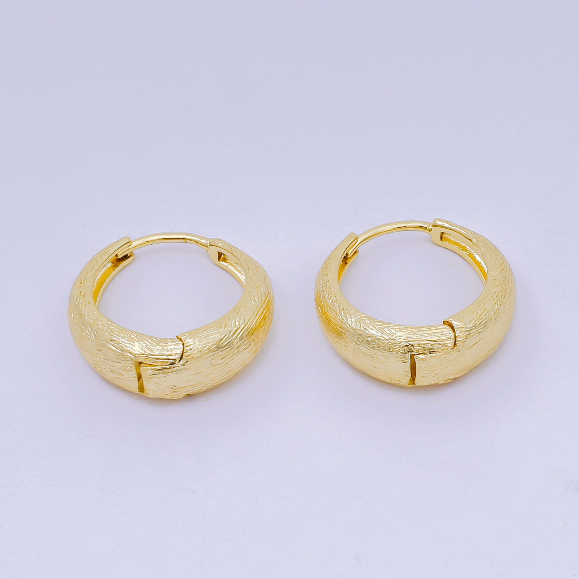 24K Gold Filled Textured Dome Lever Back Huggie Earrings in Gold & Silver | AJ-102 AJ-116