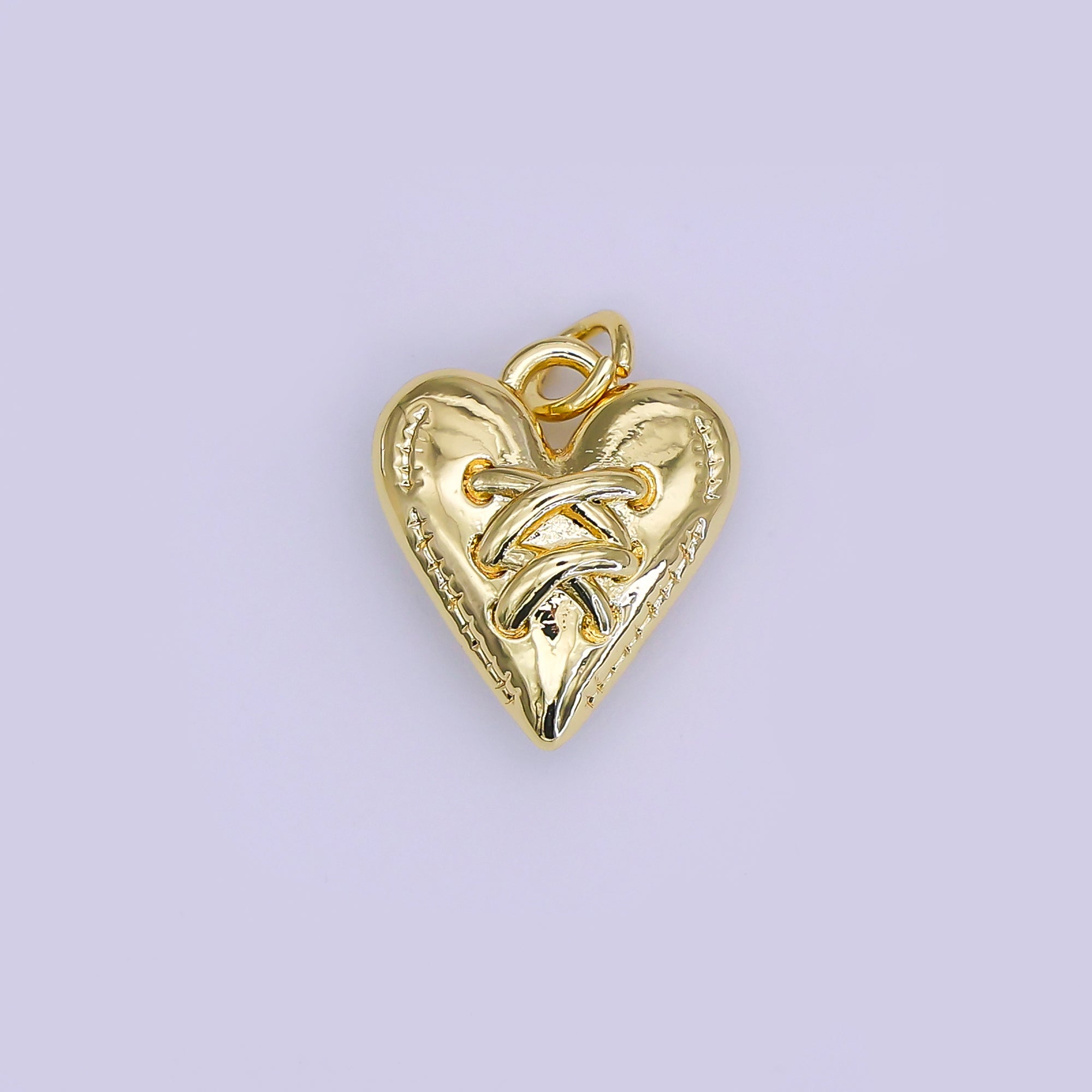 24K Gold Filled 16mm Tied Love Heart Charm | AJ320