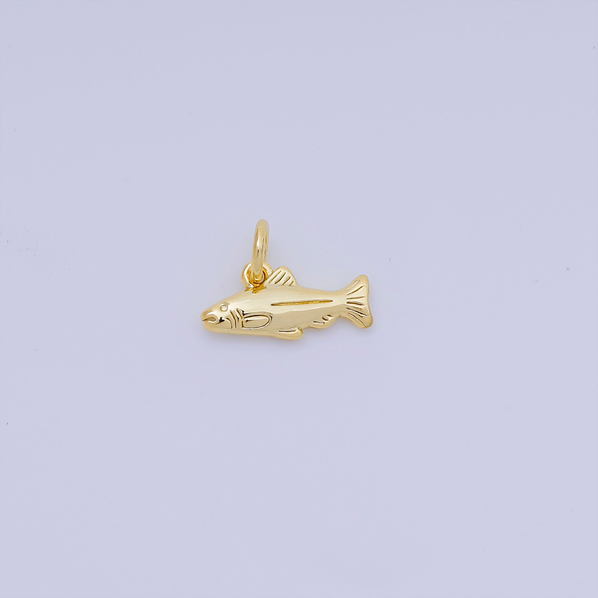 24K Gold Filled 6.5mm Pisces Sea Fish Animal Charm | AJ-382
