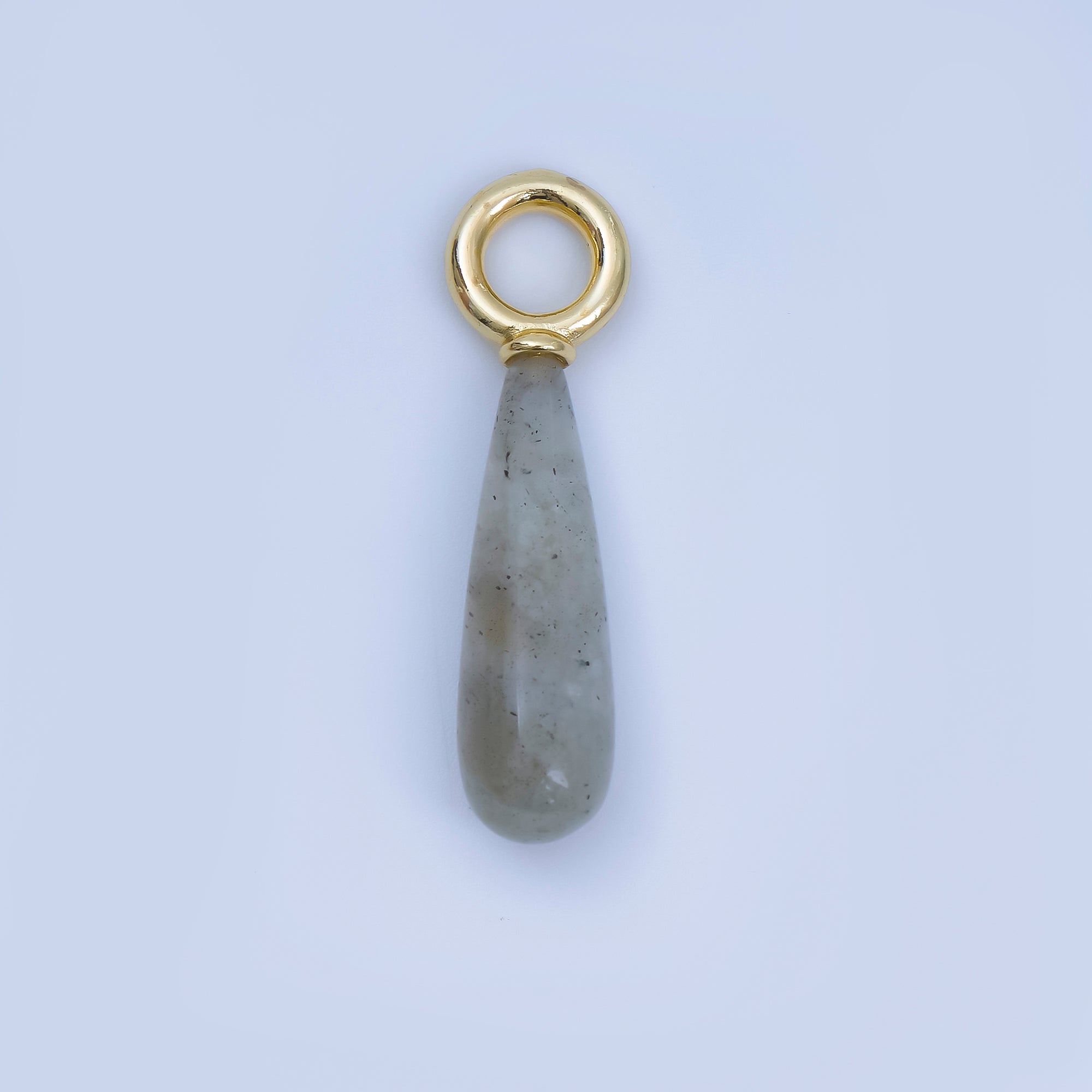 18K Gold Filled 33mm Natural Gemstone Teardrop Drop Pendant | AJ420 - AJ425