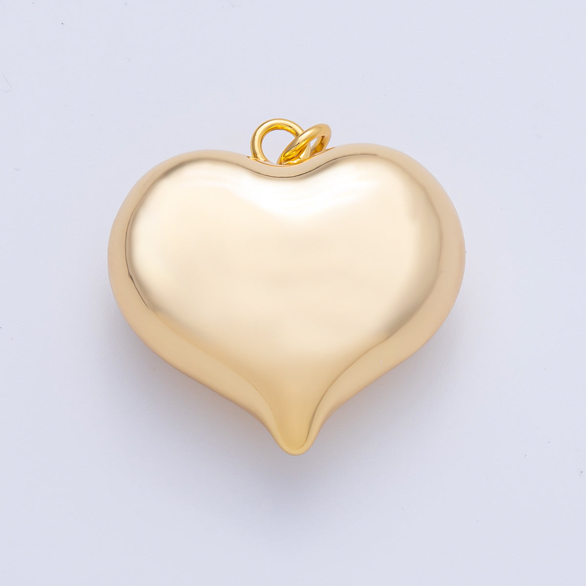 18K Gold Filled 30mm Minimalist Chubby Heart 3D Multidimensional Charm | AK123