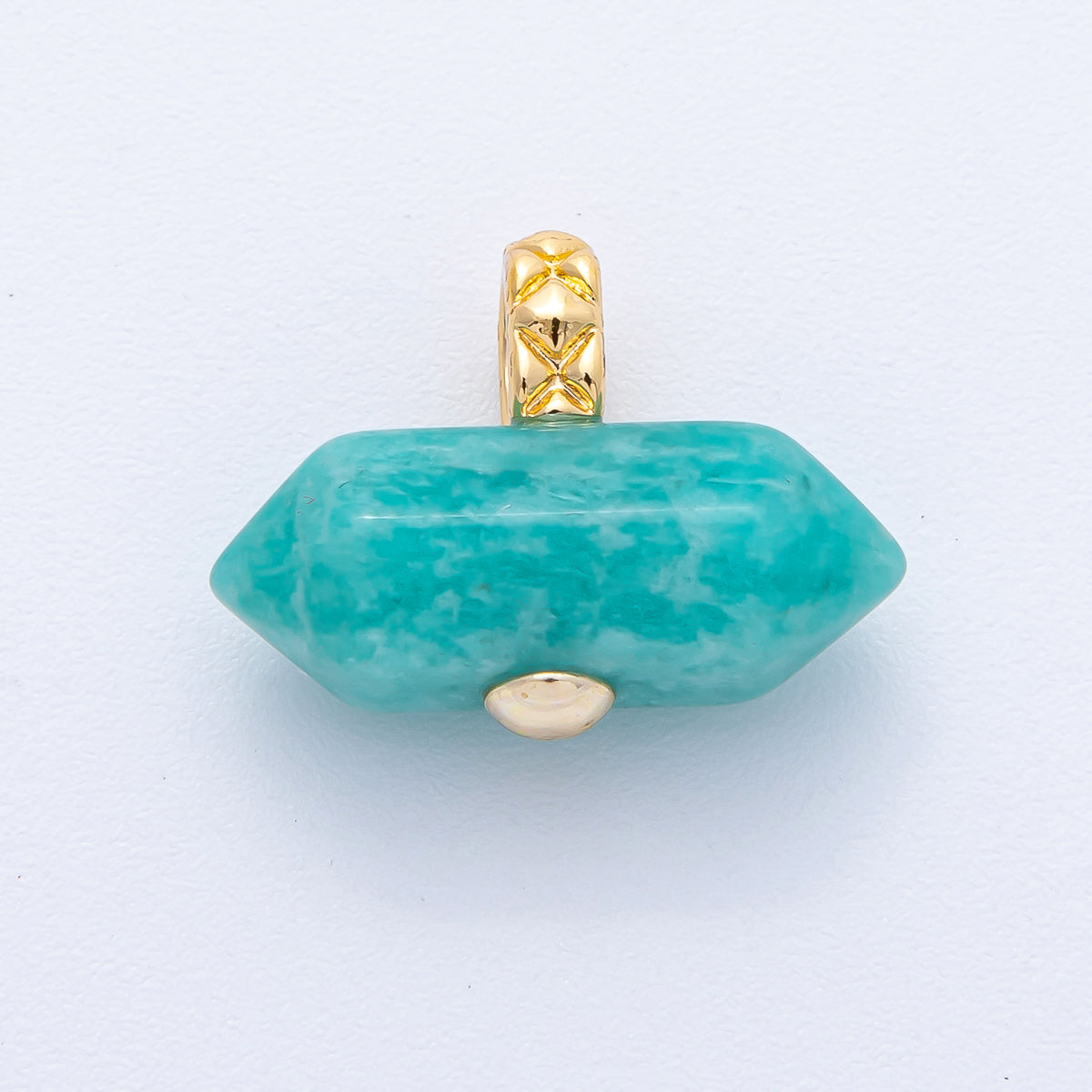 18K Gold Filled 21.3mm Natural Gemstone Point Croissant Pendant | AK129 - AK132