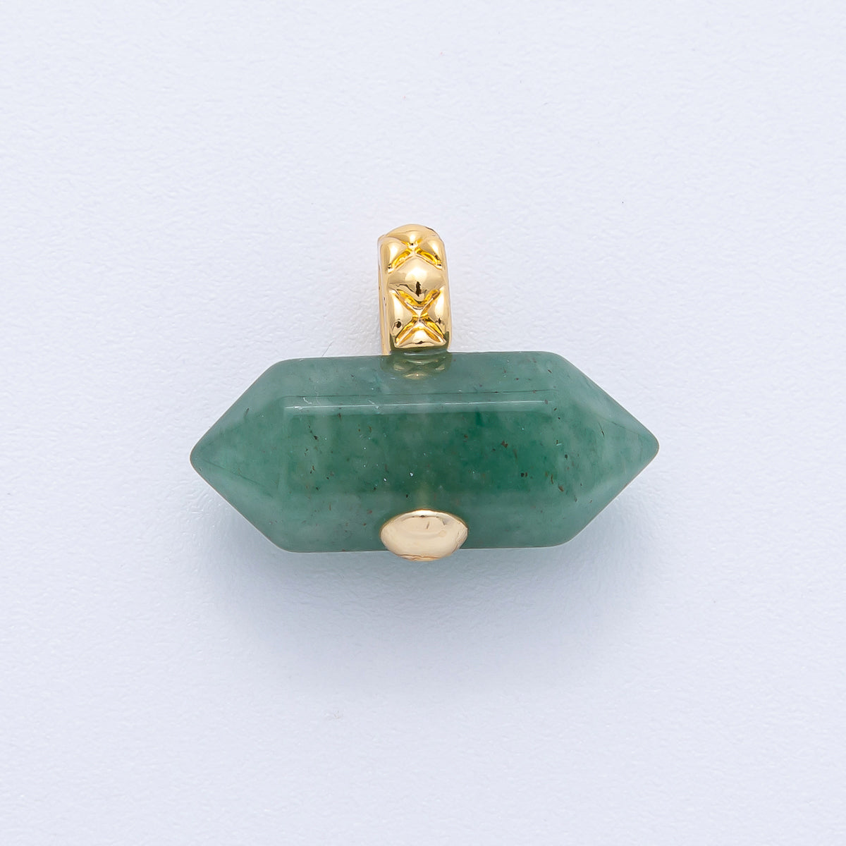 18K Gold Filled 21.3mm Natural Gemstone Point Croissant Pendant | AK129 - AK132