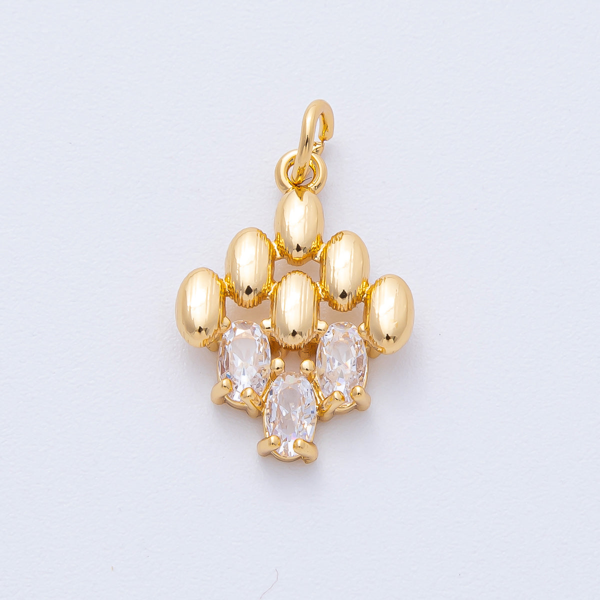 18K Gold Filled 19mm CZ Panther Chain Link Geometric Charm | AK162