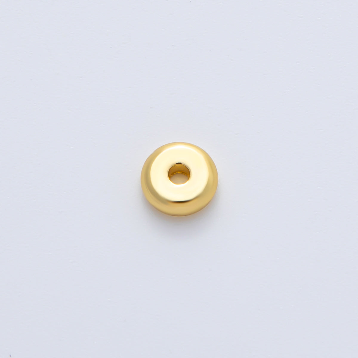 Gold 6mm Tiny Donut Rondelle Minimalist Spacer Bead in Gold & Silver 10pcs  | B043