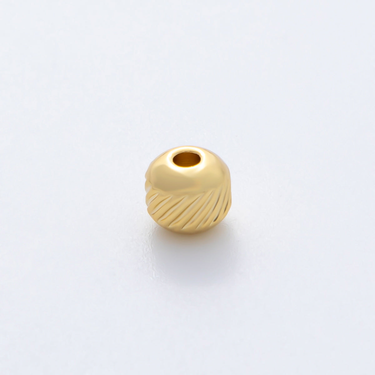 18K Gold Filled Alloy 5mm Revolving Pattern Chunky Rondelle Minimalist Spacer Bead in Gold & Silver | B047