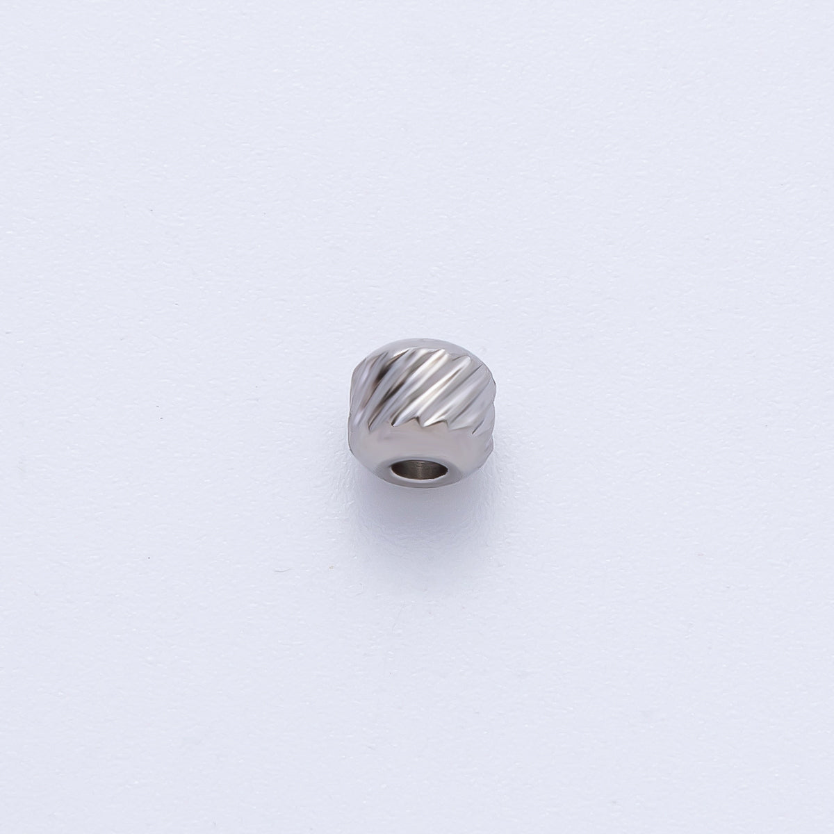 18K Gold Filled Alloy 4.5mm Revolving Pattern Tiny Rondelle Minimalist Spacer Bead in Gold & Silver | B066