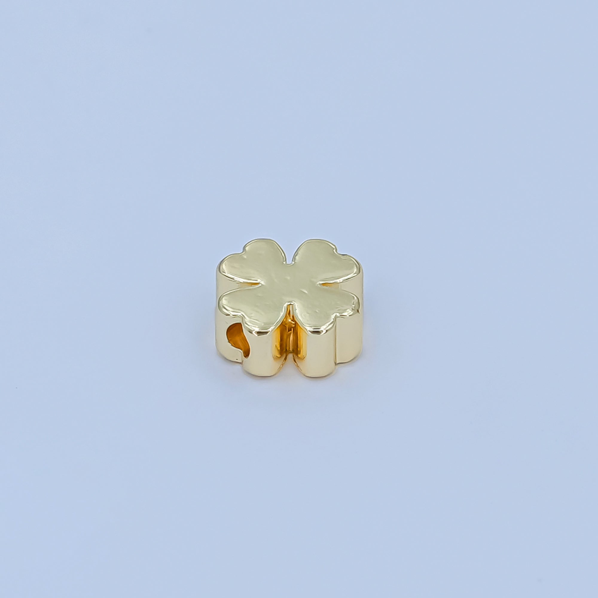 24K Gold Filled Four-Leaf Lucky Fortune Heart Clover Bead Spacer | B-081