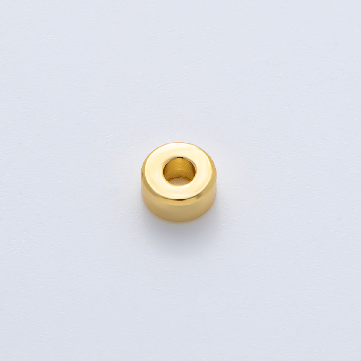 18K Gold Filled Alloy 6mm Puffy Rondelle Spacer Bead in Gold & Silver | B086