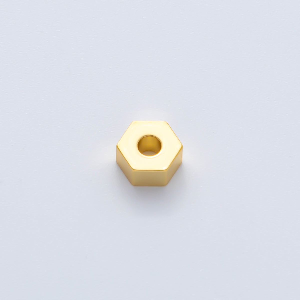 18K Gold Filled Alloy 6mm Tiny Hexagon Spacer Bead in Gold & Silver | B113