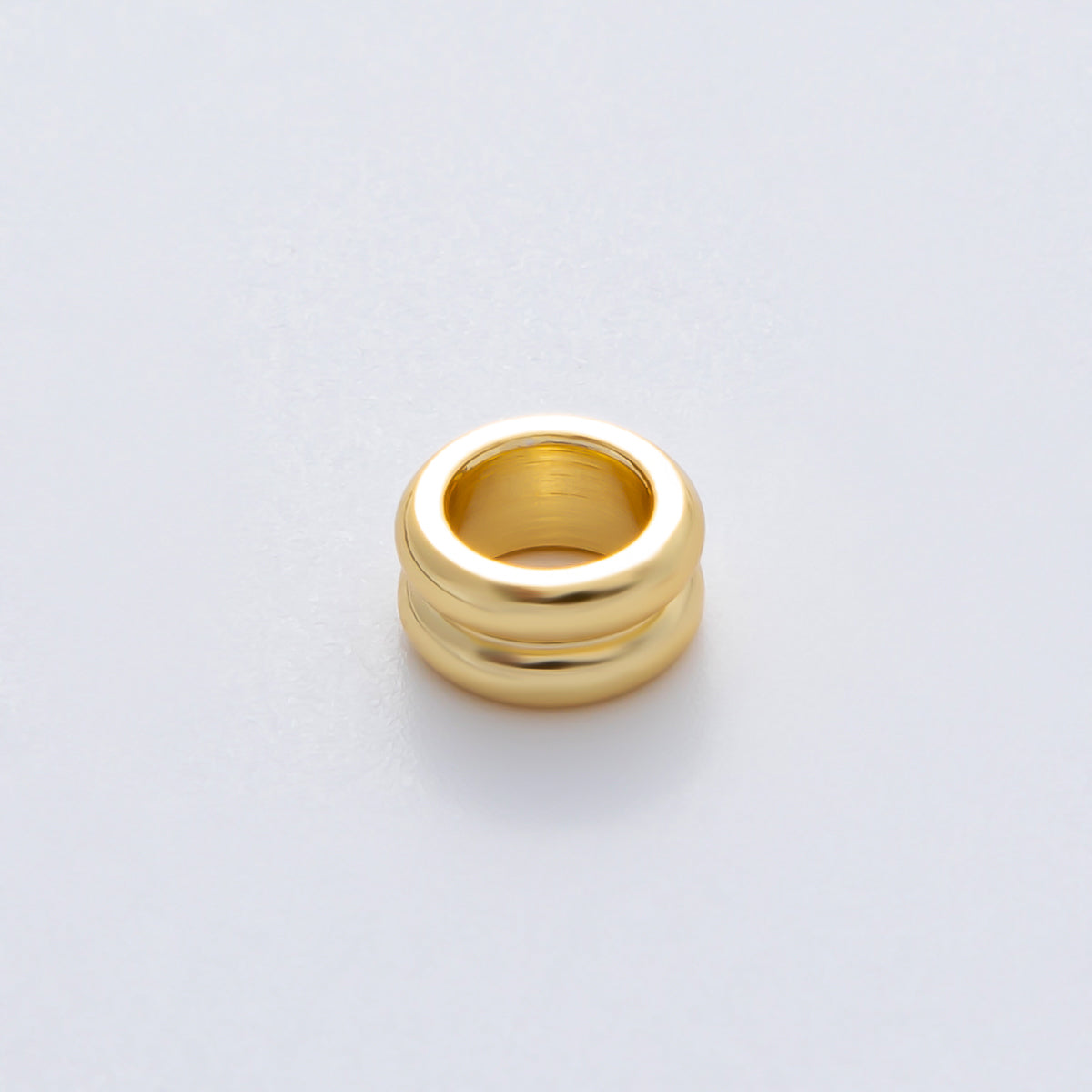 18K Gold Filled Alloy 8mm Double Band Tiny Spacer Bead in Gold & Silver | B126