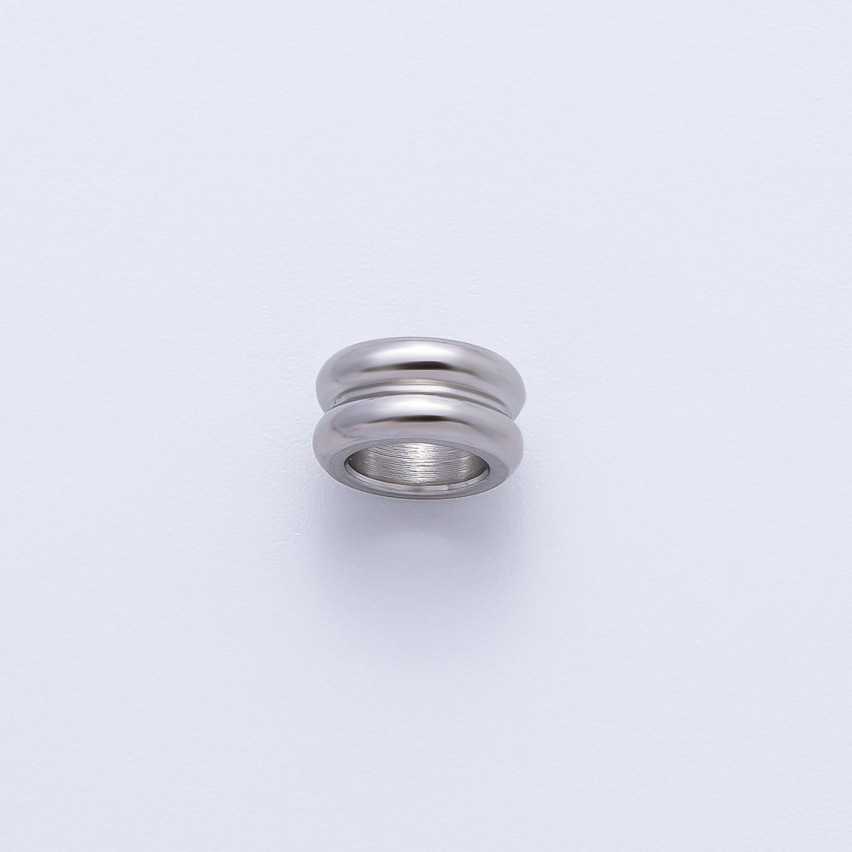18K Gold Filled Alloy 8mm Double Band Tiny Spacer Bead in Gold & Silver | B126