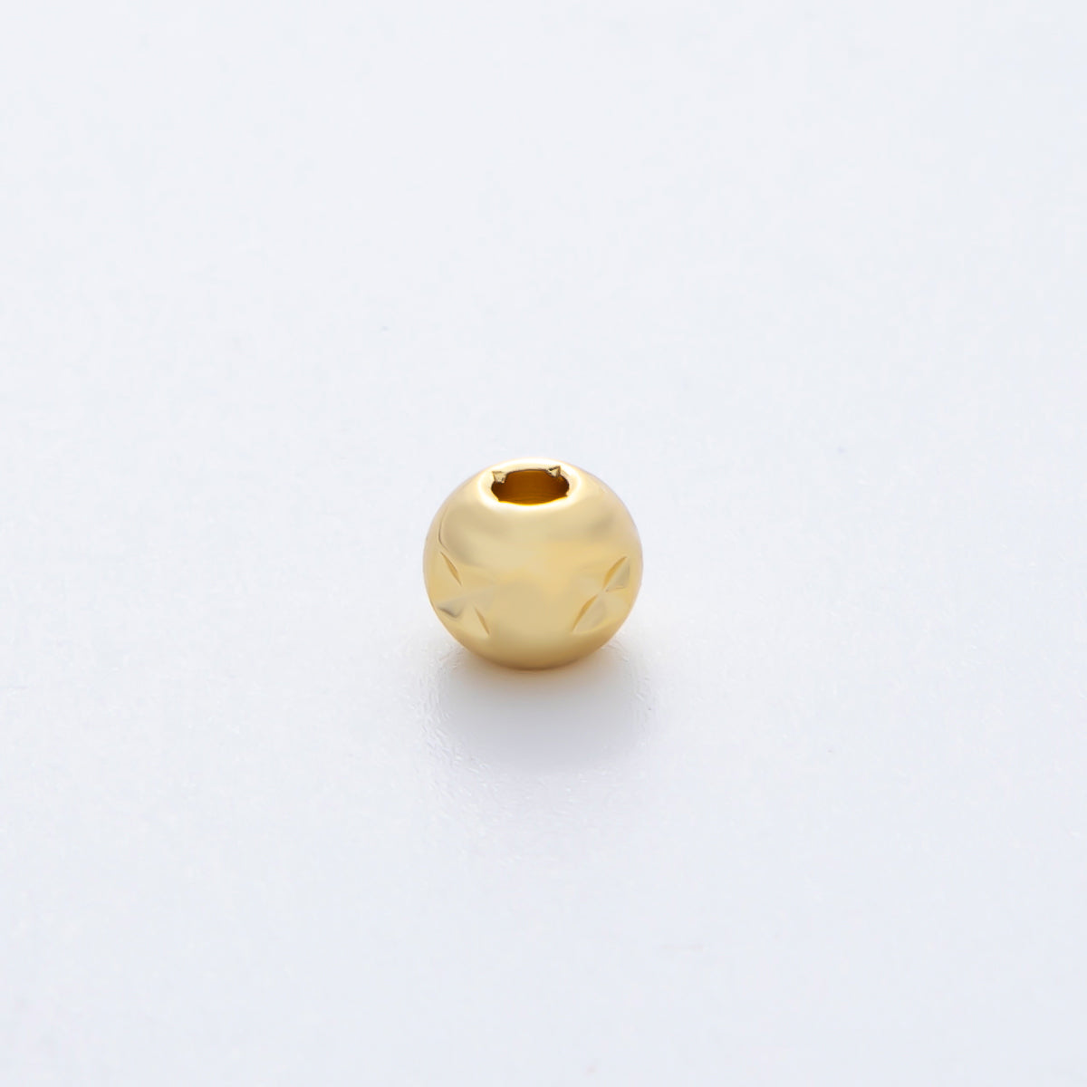 18K Gold Filled Alloy 5mm Tiny Rondelle X Mark Spacer Bead in Gold & Silver | B152