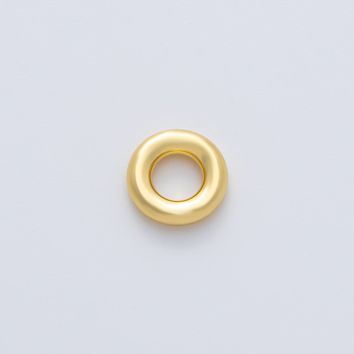 18K Gold Filled Alloy 8mm Open Puffy Circle Spacer Bead in Gold & Silver | B202