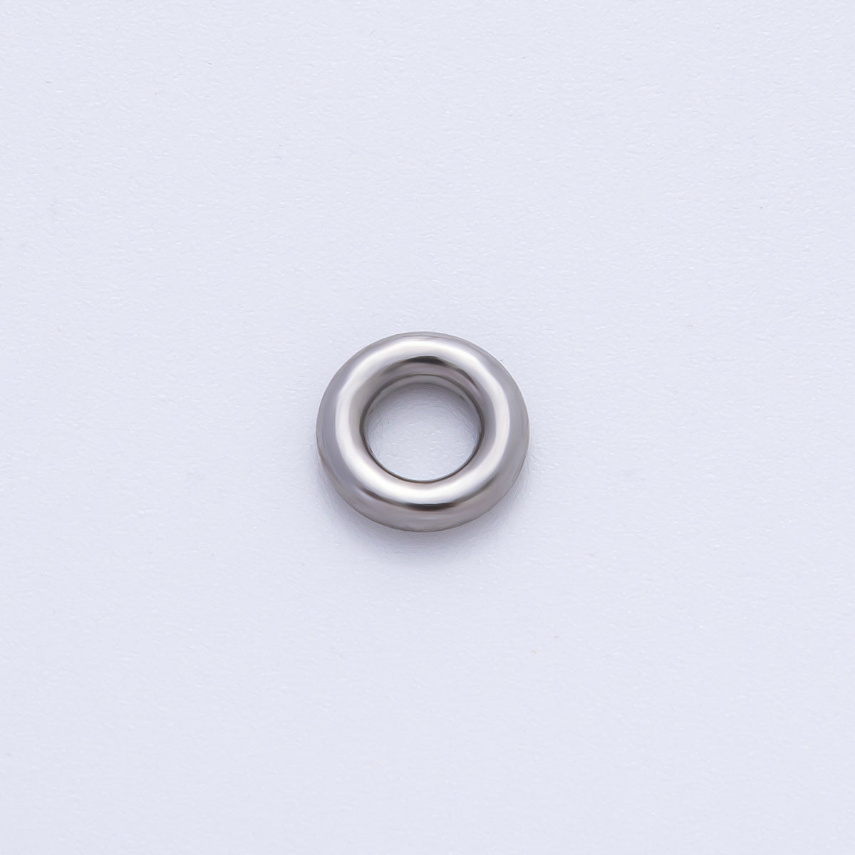 18K Gold Filled Alloy 8mm Open Puffy Circle Spacer Bead in Gold & Silver | B202