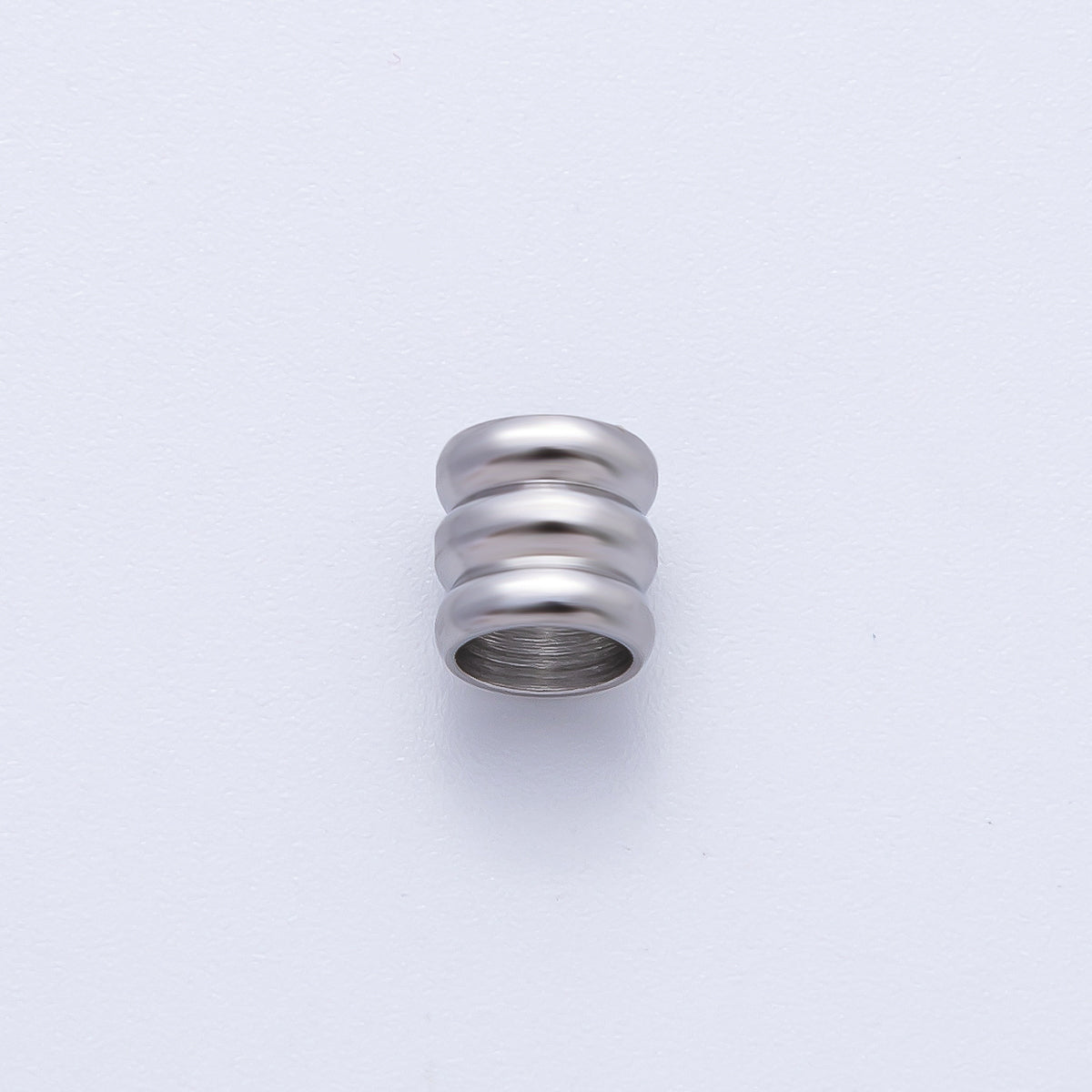 18K Gold Filled Alloy 6mm Triple Band Tube Spacer Bead in Gold & Silver | B270