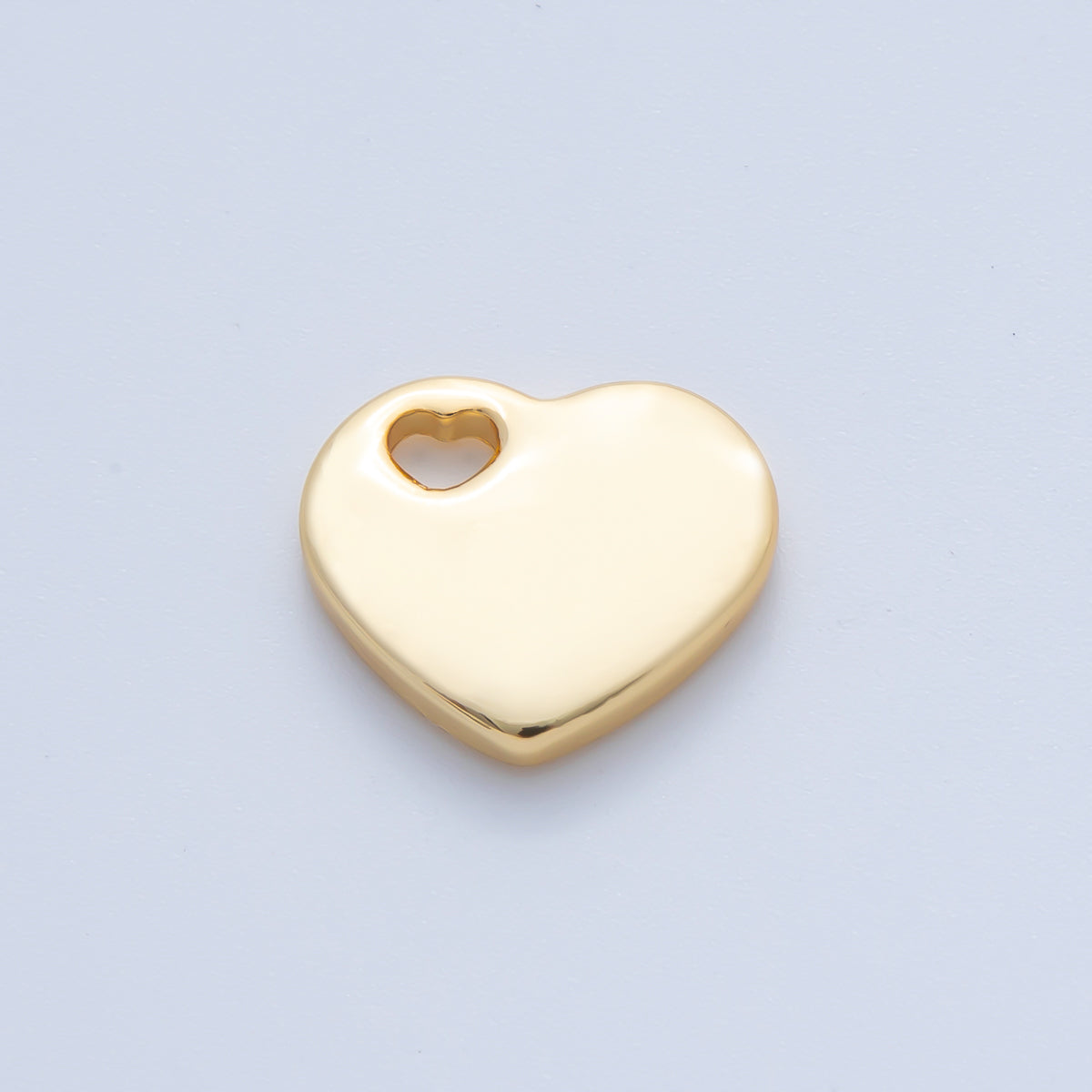 18K Gold Plated 16mm Heart-Shaped Open Loop Heart Beads | B290