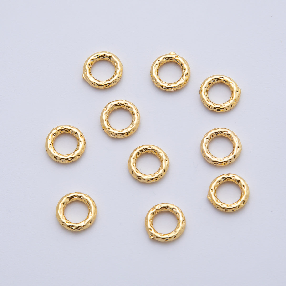 18K Gold Filled 8mm Hammered Style Round Beads | B328
