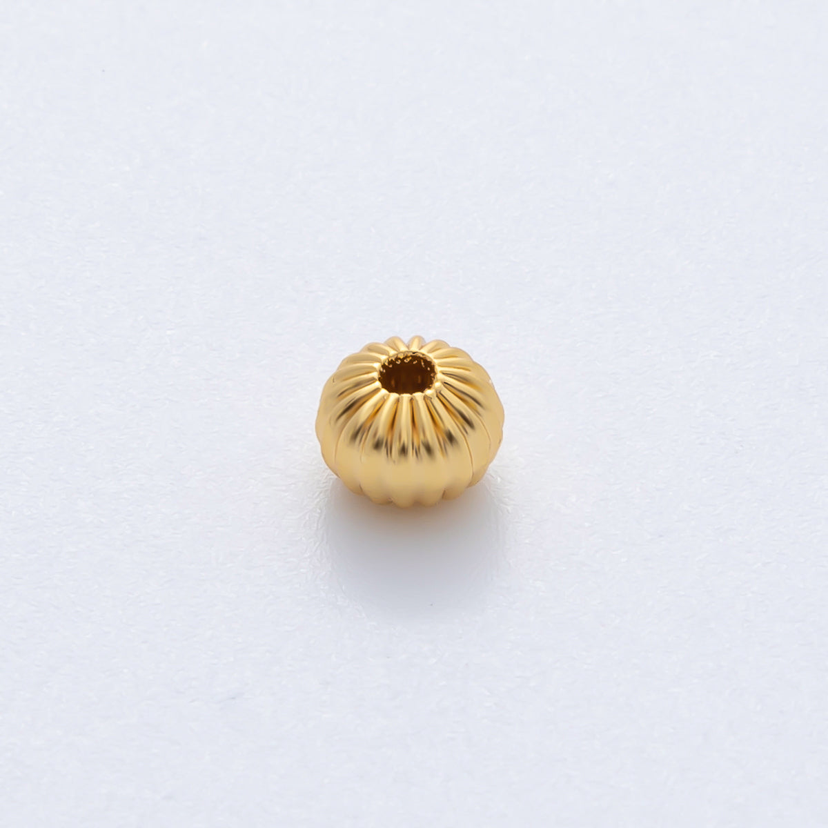 18K Gold Filled 6mm Round Flute Corrugated Spacer Bead Set by 10 in Gold & Silver | B355