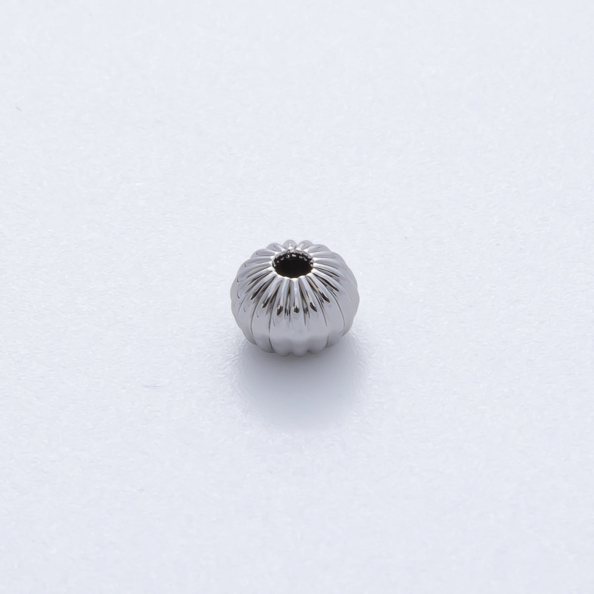 18K Gold Filled 6mm Round Flute Corrugated Spacer Bead Set by 10 in Gold & Silver | B355