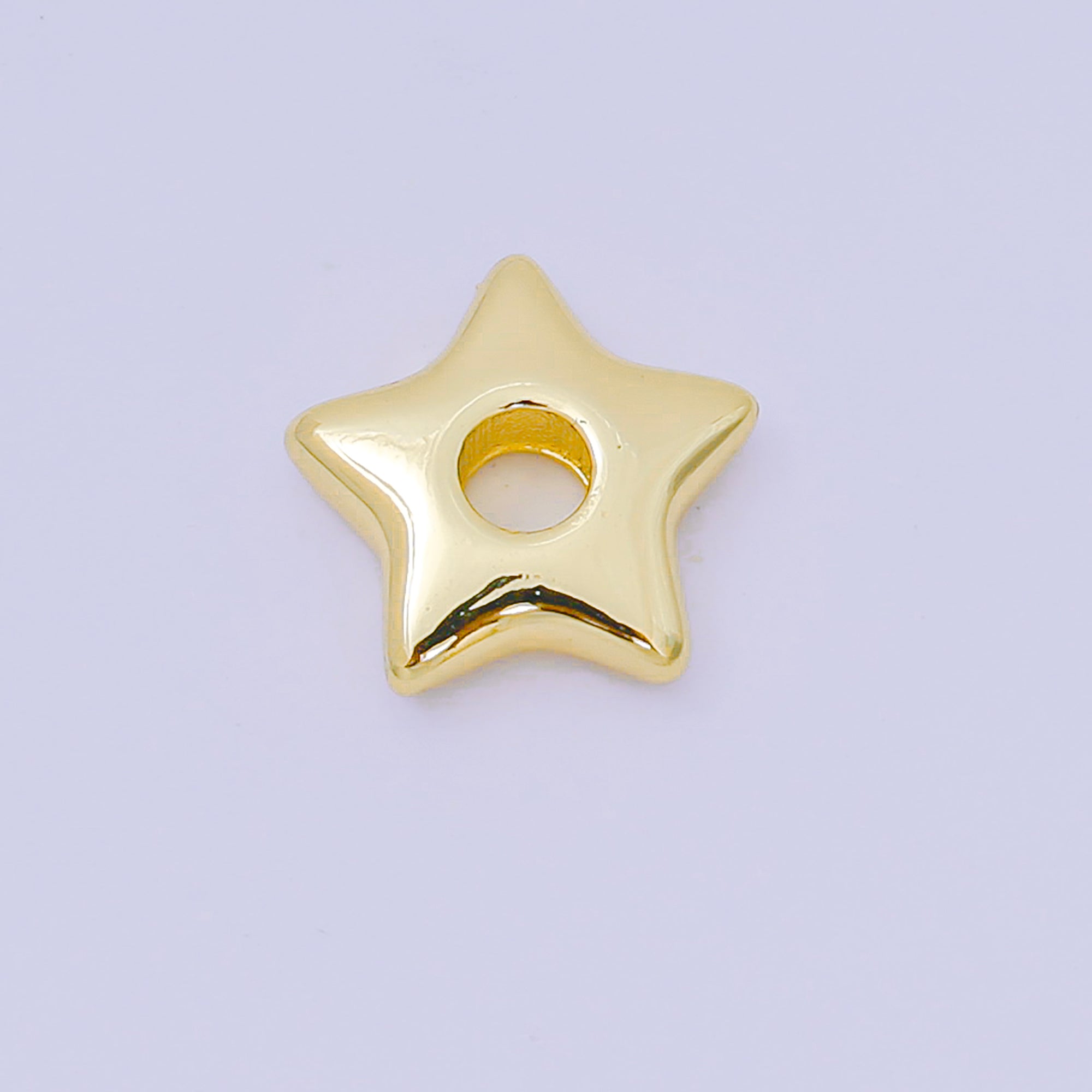 24K Gold Filled Five-Points Little Star Large Hole Bead Spacer | B-469