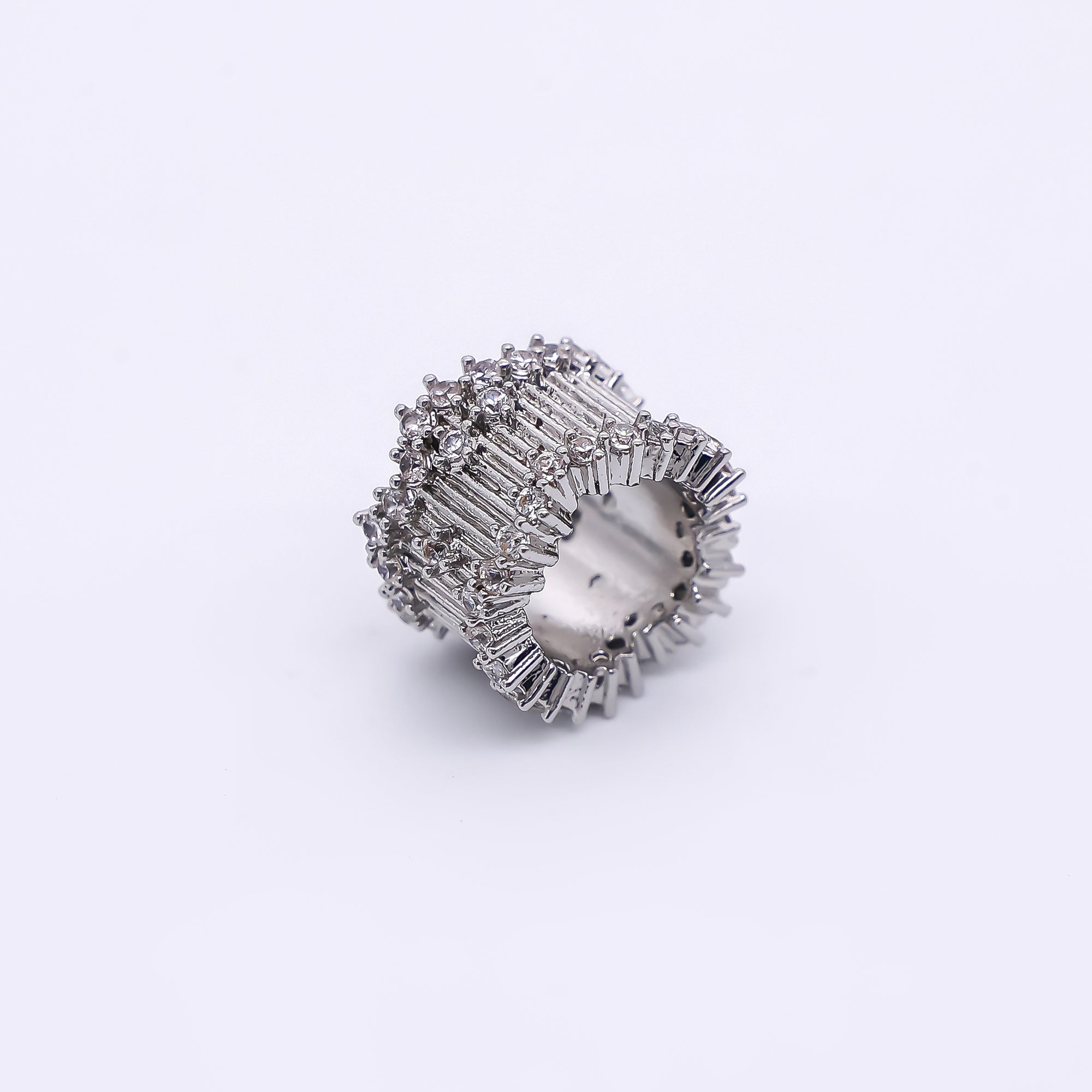 10pcs 24K Gold Filled 8mm Micro Paved CZ Stellar Barrel Bead Spacer in Gold & Silver | B480