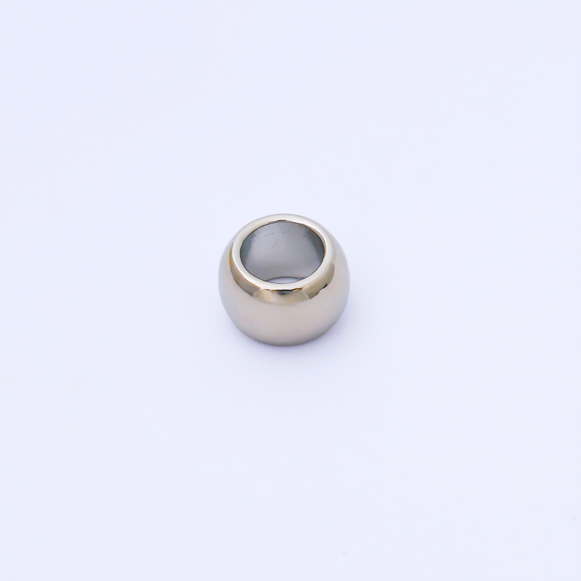 24K Gold Filled 10mm x 6.5mm Minimalist Dome Bead in Gold & Silver | B488