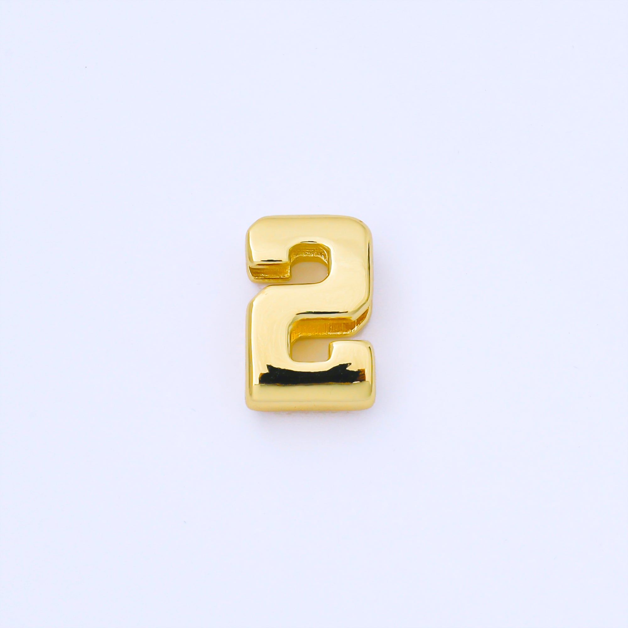 24K Gold Filled 20mm Minimalist Number 0-9 Numerology Bead in Silver & Gold | B489 - B850