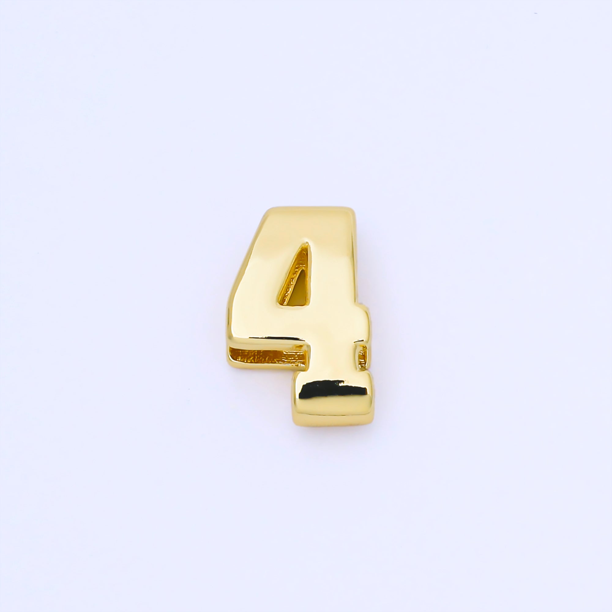 24K Gold Filled 20mm Minimalist Number 0-9 Numerology Bead in Silver & Gold | B489 - B850