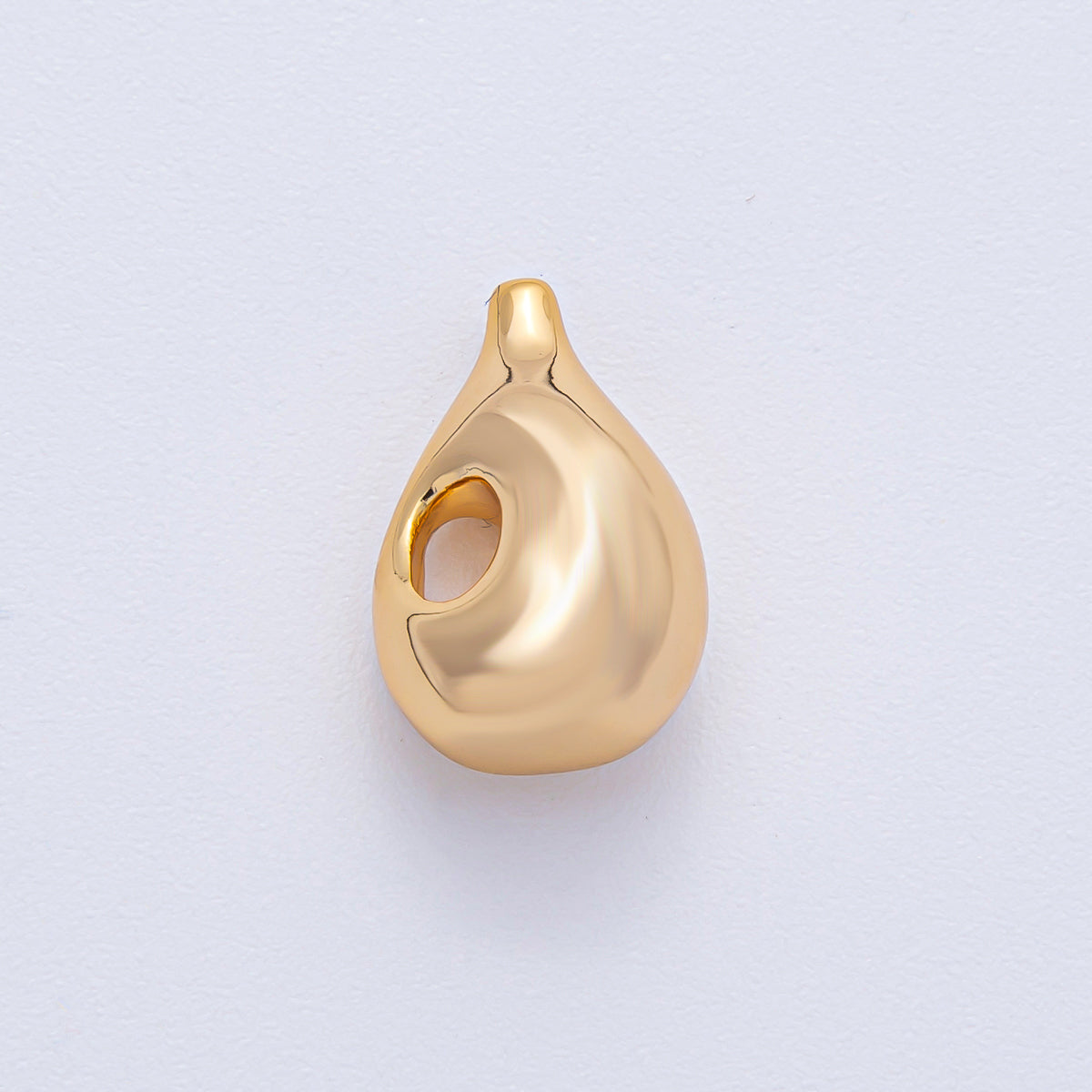 18K Gold Filled 17mm Geometric Chubby Molten Bead | B524