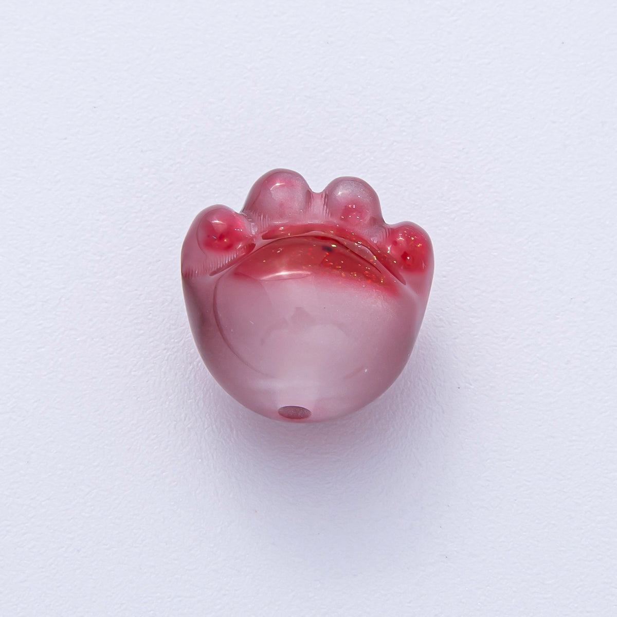 15mm Grey, Red, Blue, Green, Pink, White, Purple Glitter Resin Paw Print Pet Animal Bead | B653 - B657