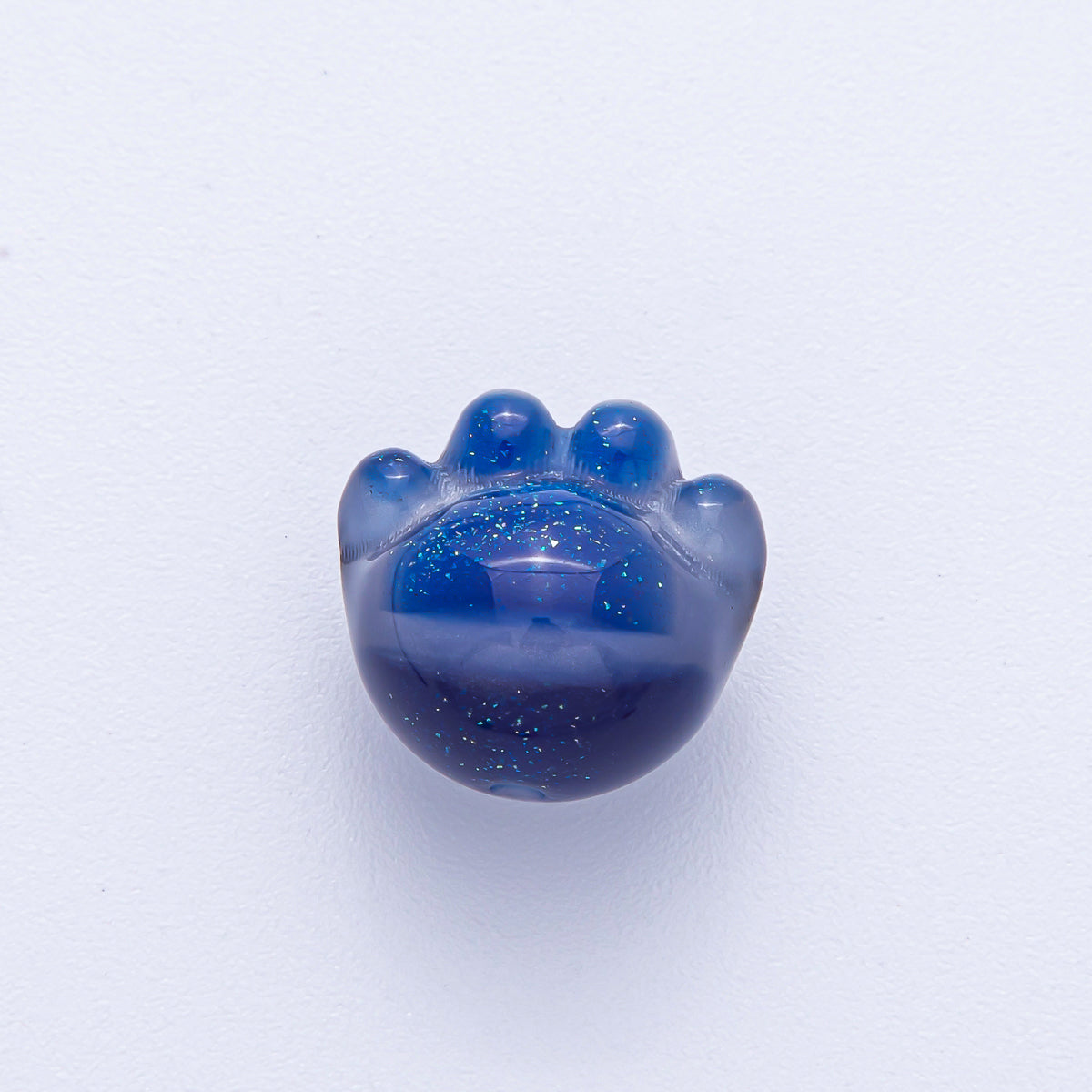 15mm Grey, Red, Blue, Green, Pink, White, Purple Glitter Resin Paw Print Pet Animal Bead | B653 - B657