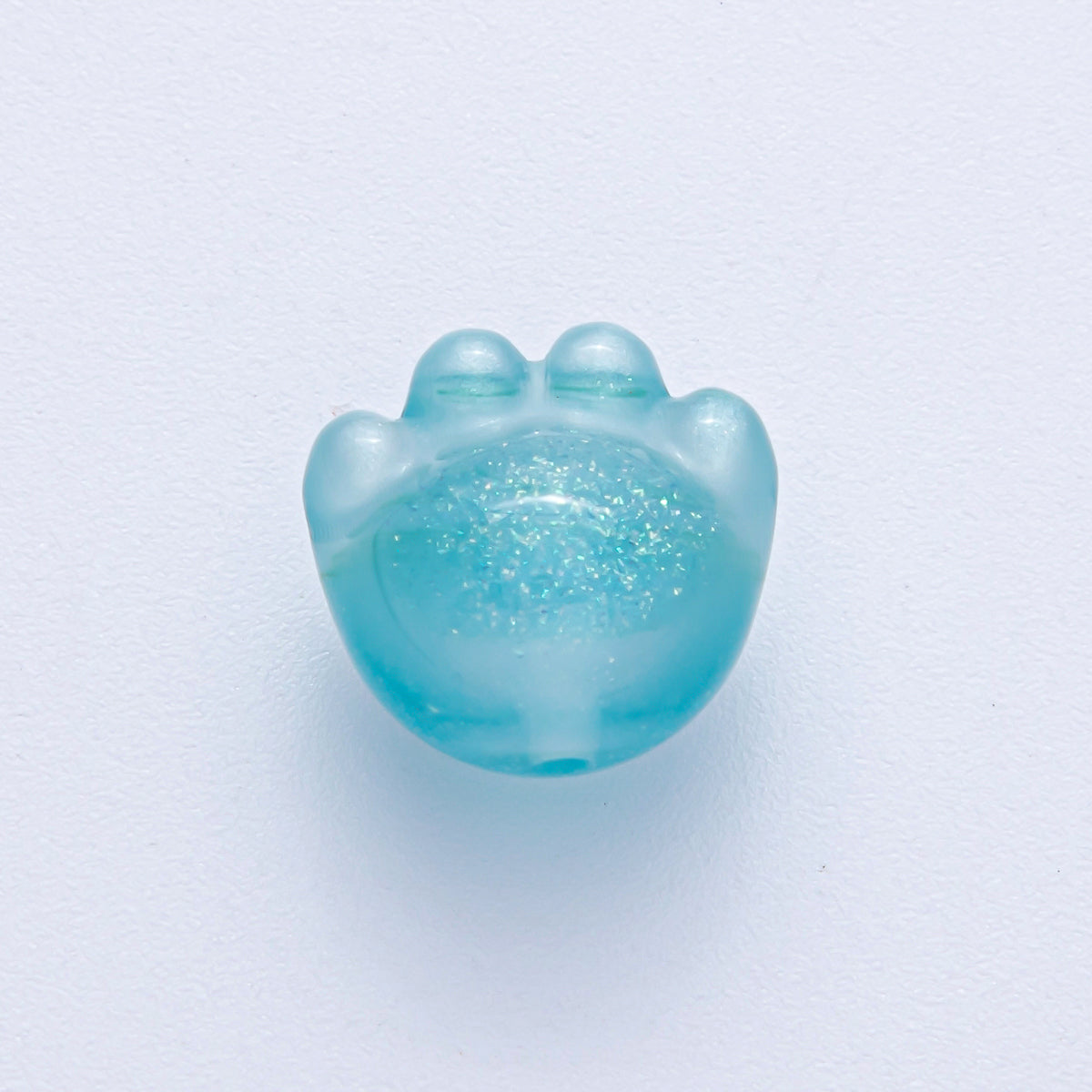 15mm Grey, Red, Blue, Green, Pink, White, Purple Glitter Resin Paw Print Pet Animal Bead | B653 - B657