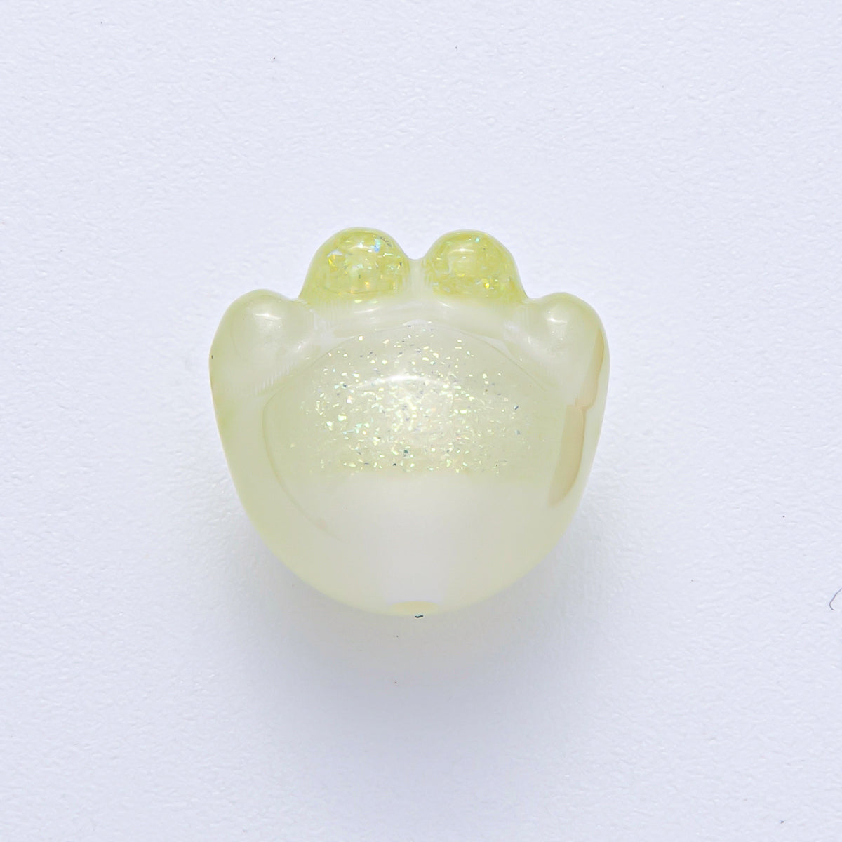 15mm Grey, Red, Blue, Green, Pink, White, Purple Glitter Resin Paw Print Pet Animal Bead | B653 - B657