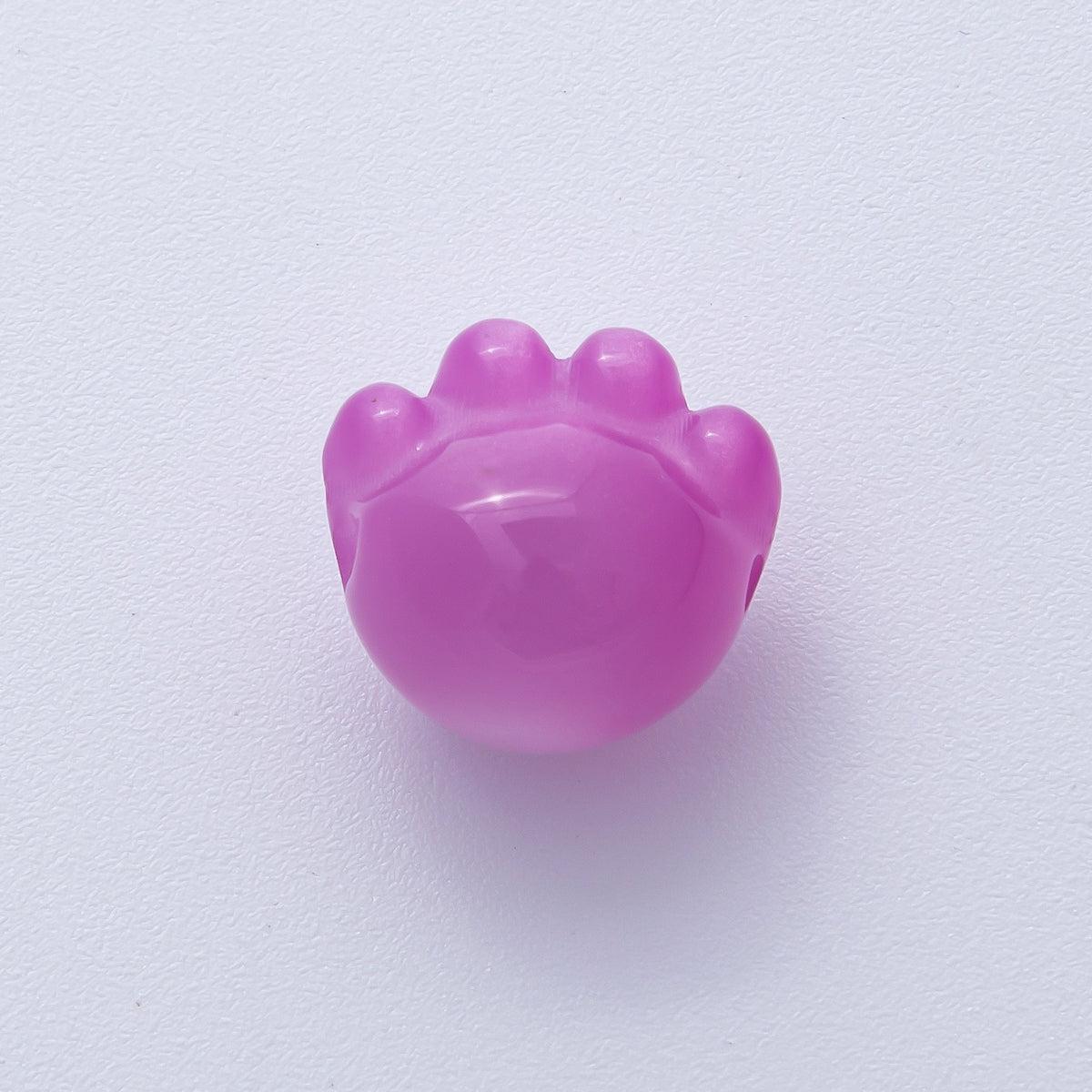 15mm Resin Blue, White, Green, Fuchsia, Pink, Purple, Red Paw Print Pet Animal Bead | B663 - B673